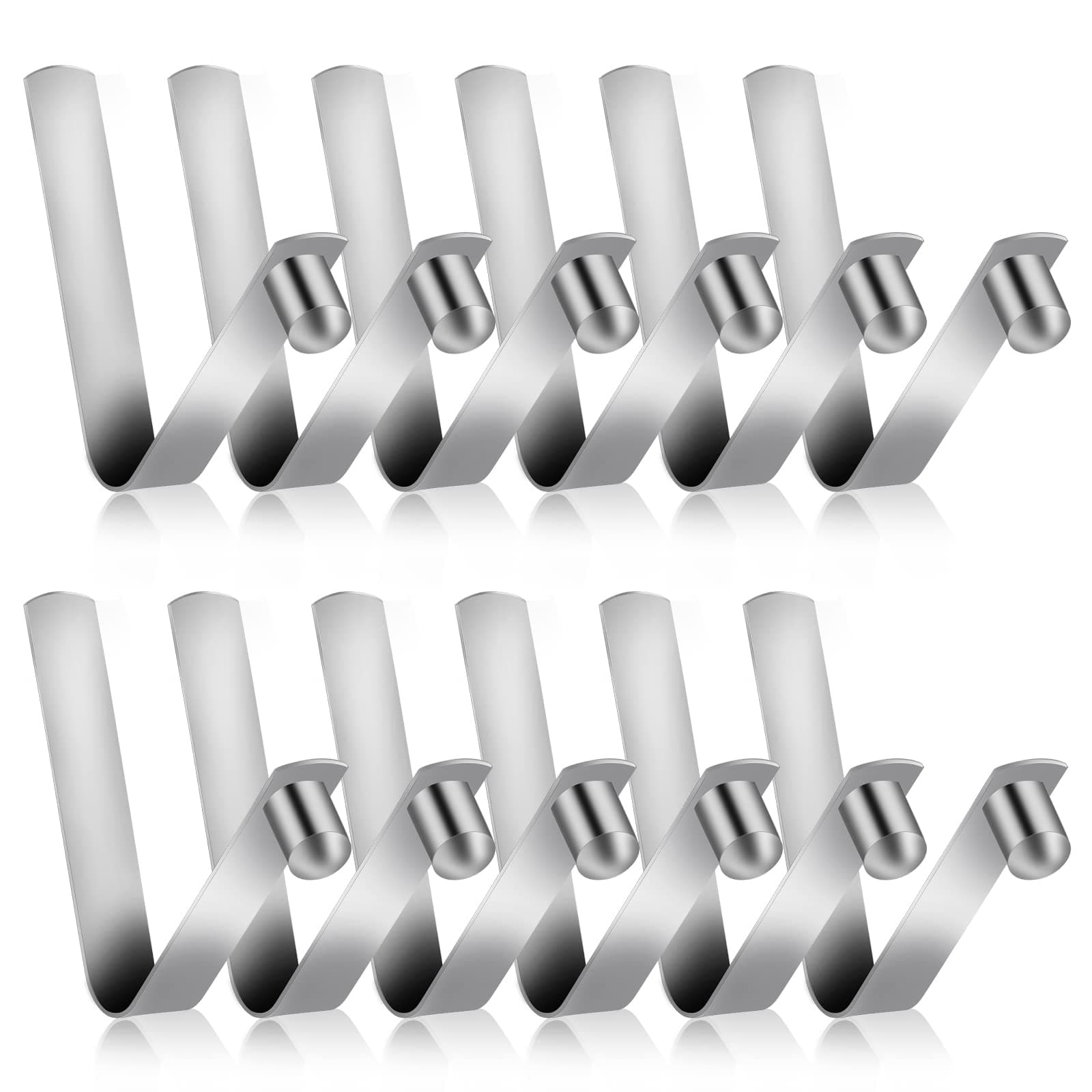 Sliverdew 12PCS Tent Pole Clips Tent Pole Push Button Spring Clip Stainless Steel Kayak Spring Snap Tube Clips