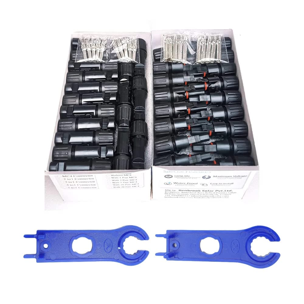Kenbrook Solar MC-4 Wire Connector with Spanner for Solar Panels (50 Set + Spanner)
