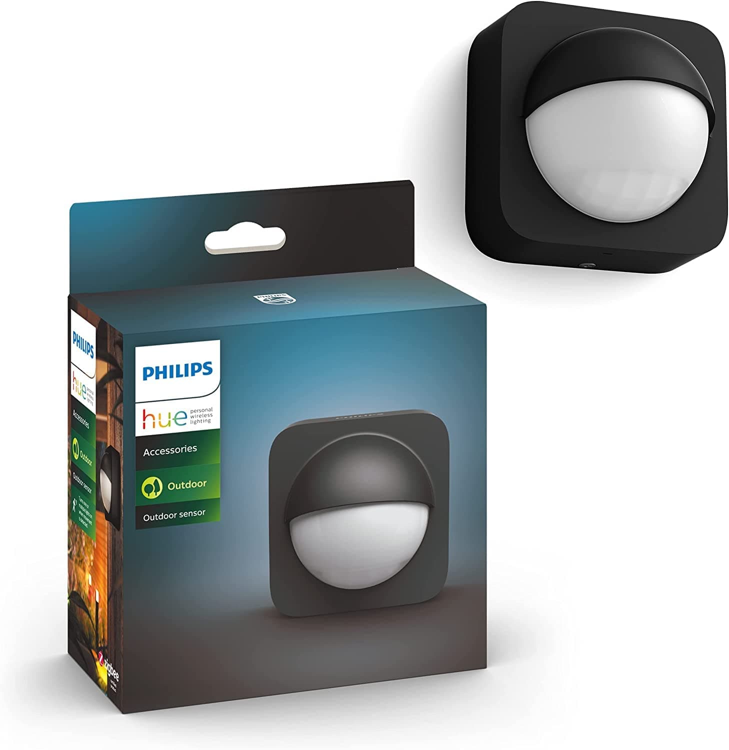 – Philips Hue Outdoor Motion Sensor. Smart Lighting Accessory for Outdoor Light Control. Patio, Terrace, Garden.
