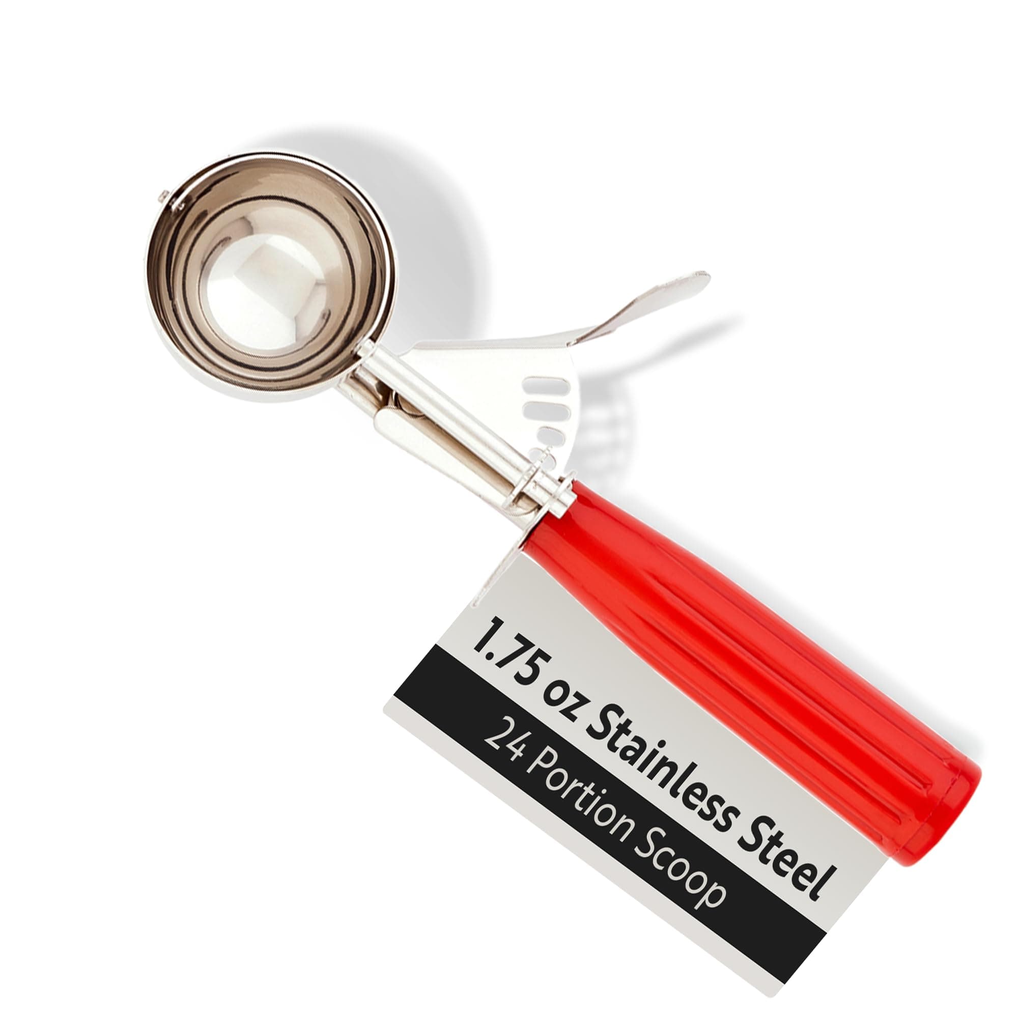 1.75 Ounce Portion Scoop, 1 Trigger Release Stainless Steel Cookie Scoop - With Red Handle, Stainless Steel Disher, For Portion Control, Cookie Dough, Cupcake Batter, Or Ice Cream