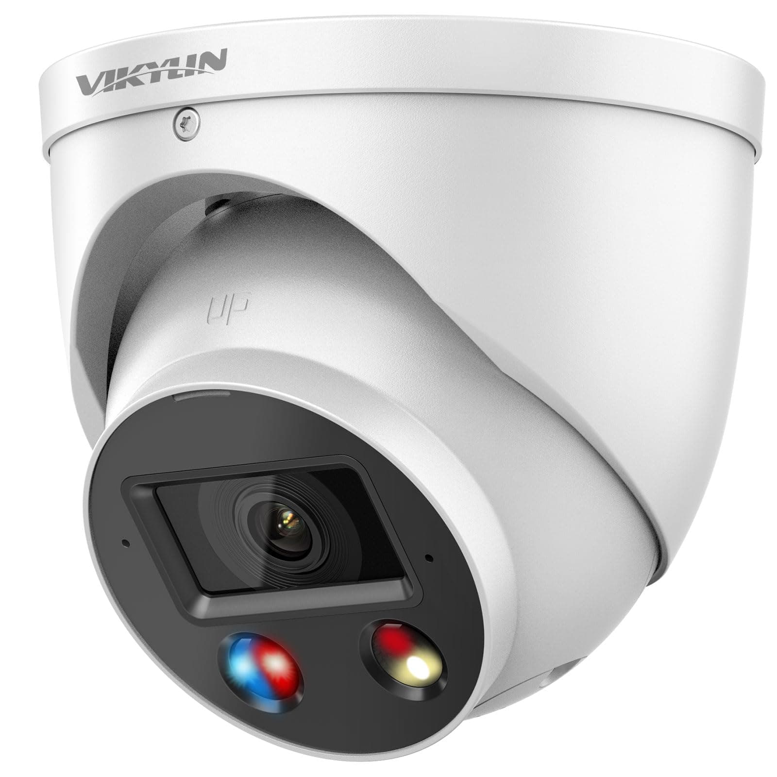VIKYLIN 8MP IP POE AI Camera, Active Deterrence, 4K @30fps 98ft Night Color Vision F1.0,Vehicle & Human Detection, 2-Way Audio,SD(256GB),IP67 Security Wizsense Outdoor Turret Camera(GK3849)