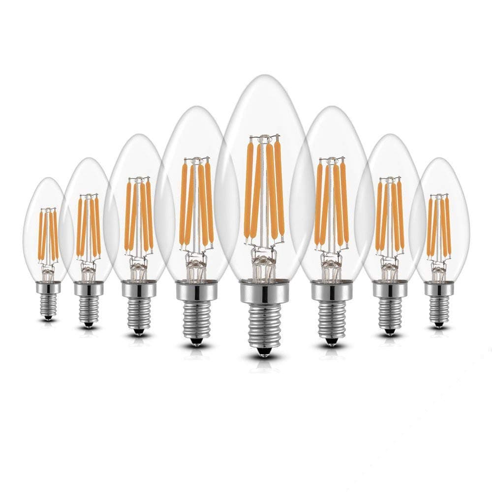 E14 Led Bulbs Dimmable, iGOKU 4W(40W Equivalent) LED Candle Bulbs, 2700K Warm White,450LM,Edison LED Screw Light Bulbs,C35 Energy Saving Bulbs for Home/Restaurant/Bar, Pack of 8 [Energy Class A++]
