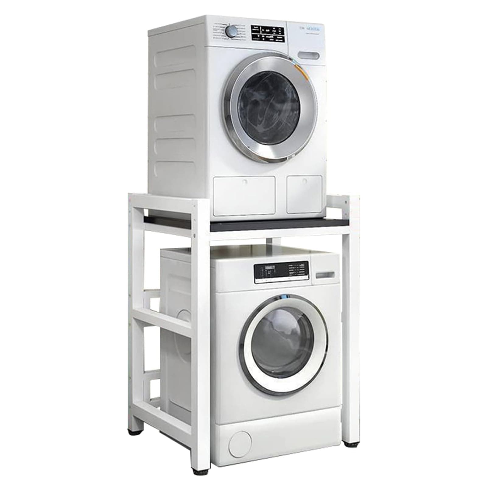 Dryer Stand Height Adjustable Portable Stacking Kit for Washing Machine Tumble Dryer Washing Machine Storage Unit Storage Rack 300kg Load Capacity White ~ 1