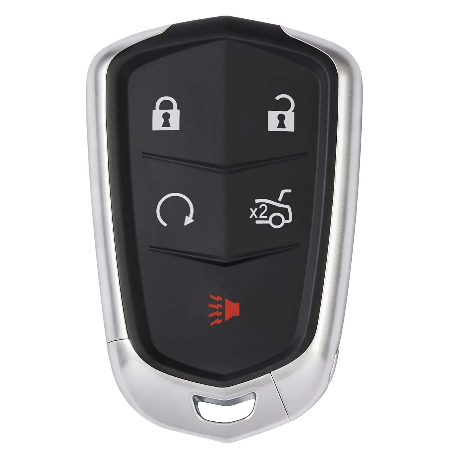 5 Buttons Replacement Keyless Entry Remote Key Fob Case Shell Cover Fit for Cadillac ATS CTS SRX XTS HYQ2AB, HYQ2EB