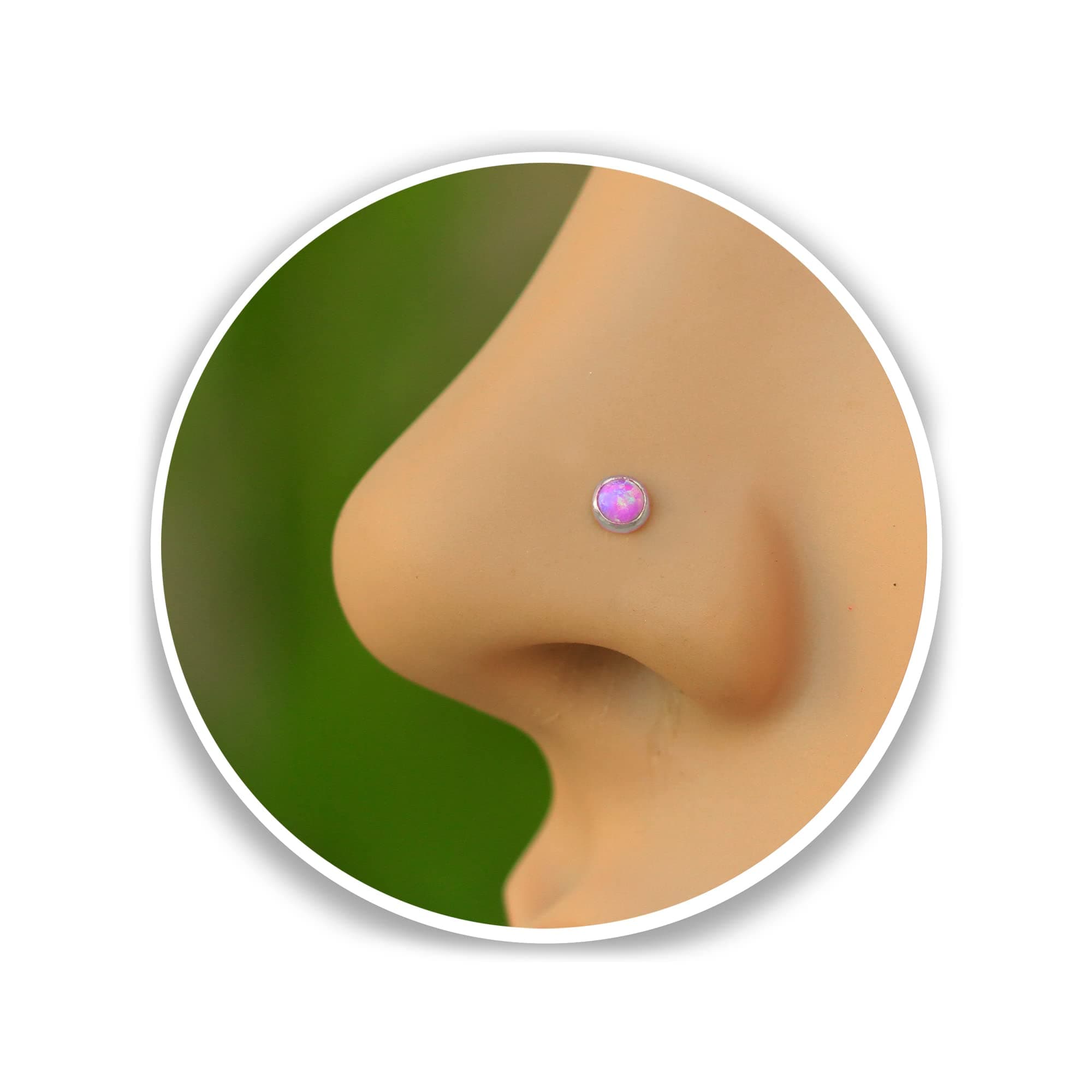 3mm Opal piercing nose stud