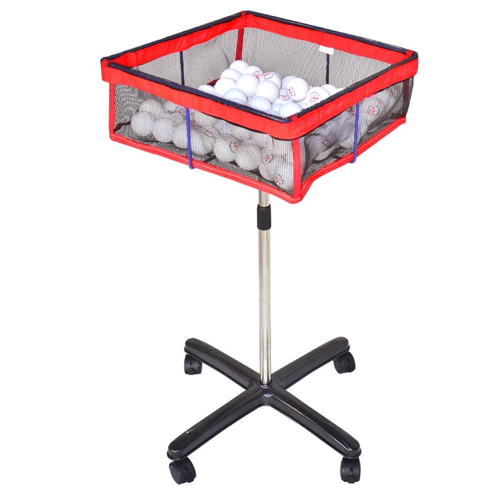 CHAOFAN Movable Square Multi-Ball Storage Mesh Bag with Height Adjustable Stand, Table Tennis Ball Mesh Basin Equipment for Training,Outdoor Sports,Golf,Badminton etc