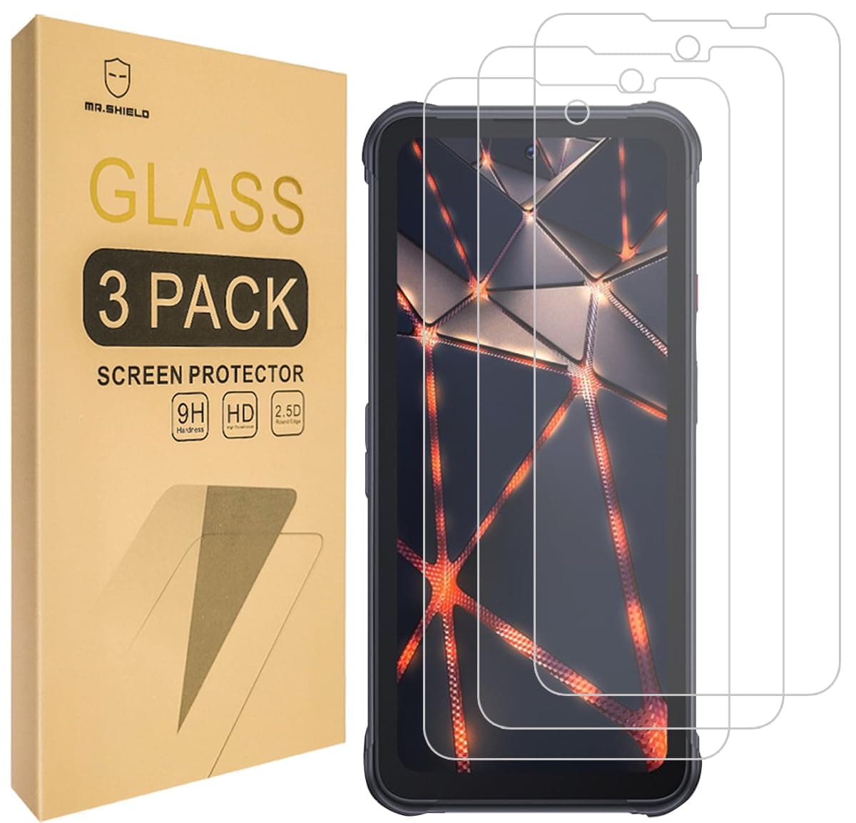 Mr.Shield Screen Protector compatible with Cubot KingKong Power [Tempered Glass] [3-PACK] [Japan Glass with 9H Hardness]