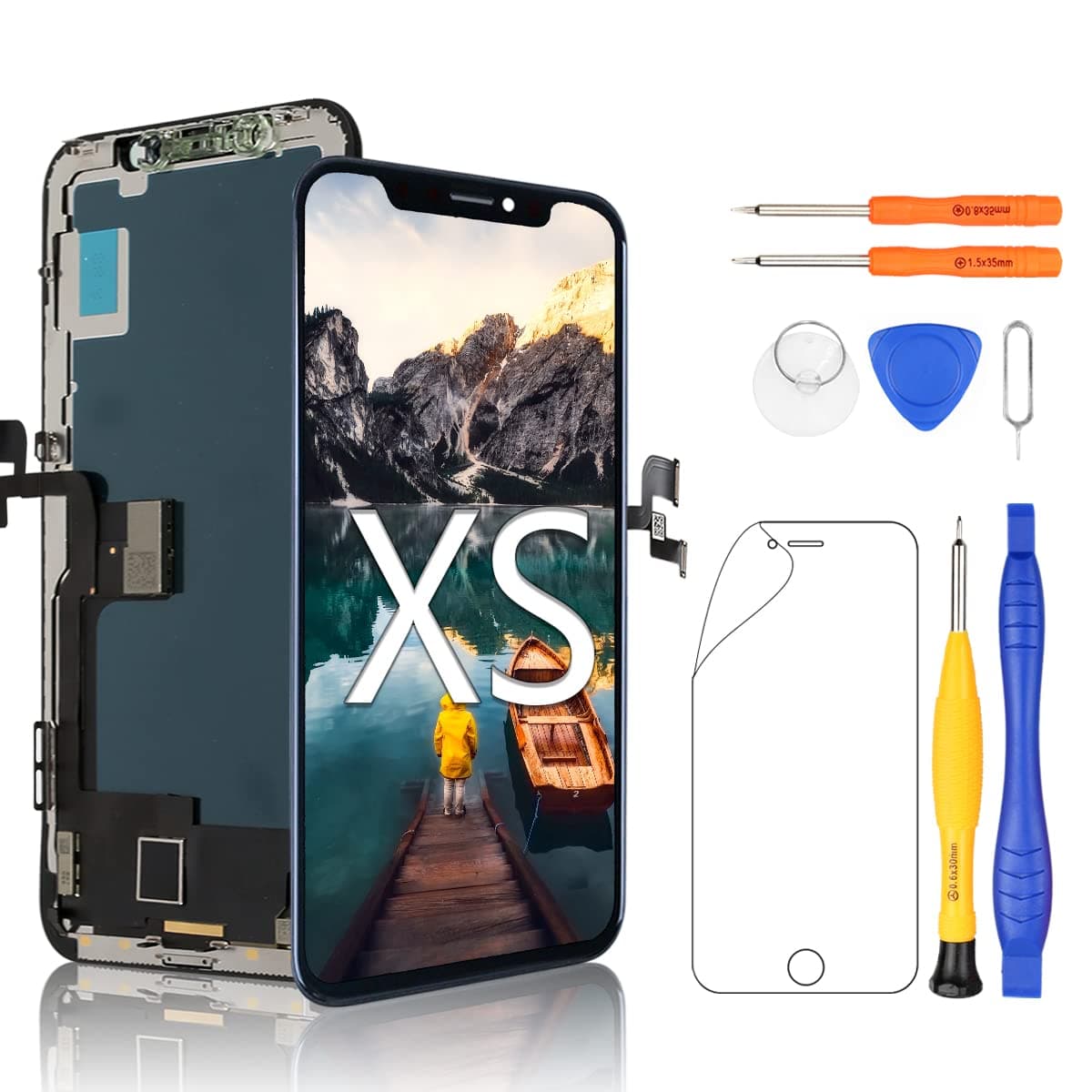 Yodoit for iPhone XS LCD Screen Replacement Display 3D Touch Digitizer with Repair Tool Kit, Screen Protective Film