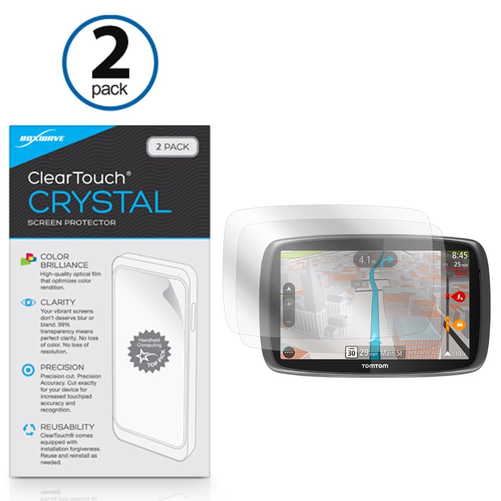 TomTom GO 600 Screen Protector, BoxWave® [ClearTouch Crystal (2-Pack)] HD Film Skin - Shields From Scratches for TomTom GO 600, 6000