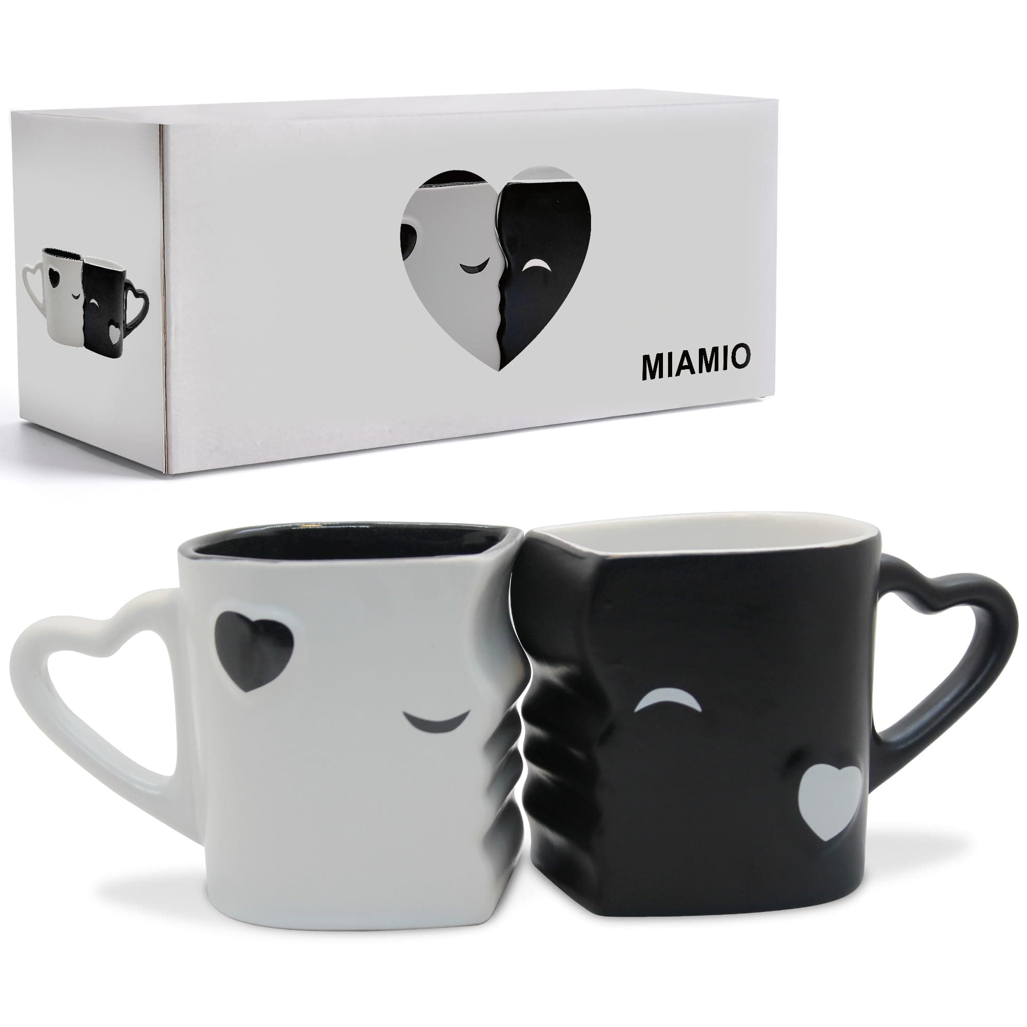 Coffee Mugs/Kissing Mugs Bridal Pair Gift Set for Weddings/Birthday/Anniversary with Gift Box (Black)