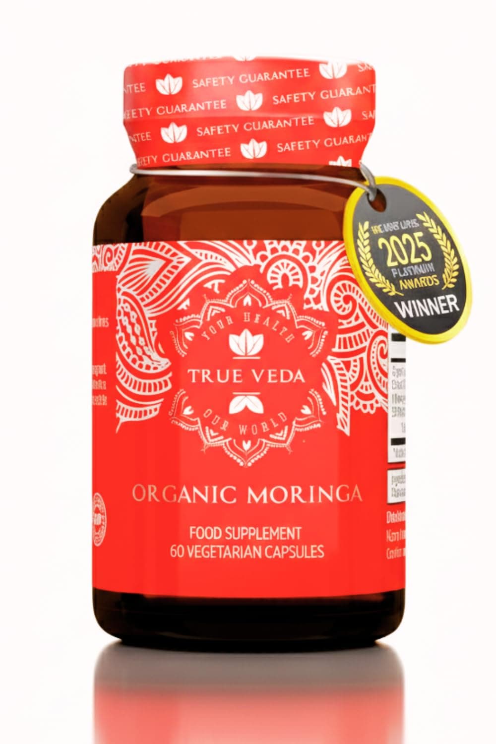 Organic Moringa Capsules - Pure Moringa Powder Leaf Supplement | Soil Association Certified Organic | UK Made Green Superplant Extract | 60 Natural Easy Swallow Ayurvedic Capsules