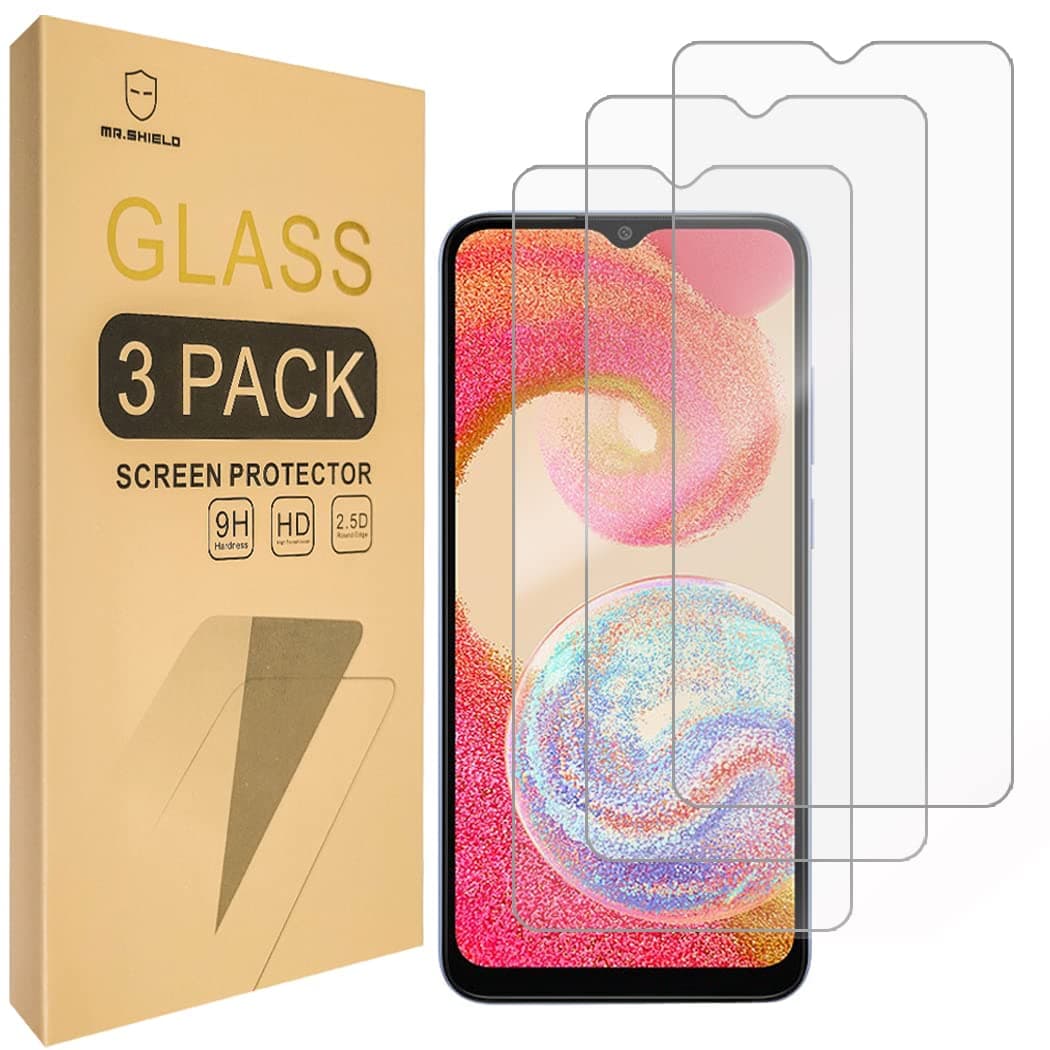 Mr.Shield [3-Pack] Designed For Samsung Galaxy A04e [Tempered Glass] [Japan Glass with 9H Hardness] Screen Protector with Lifetime Replacement