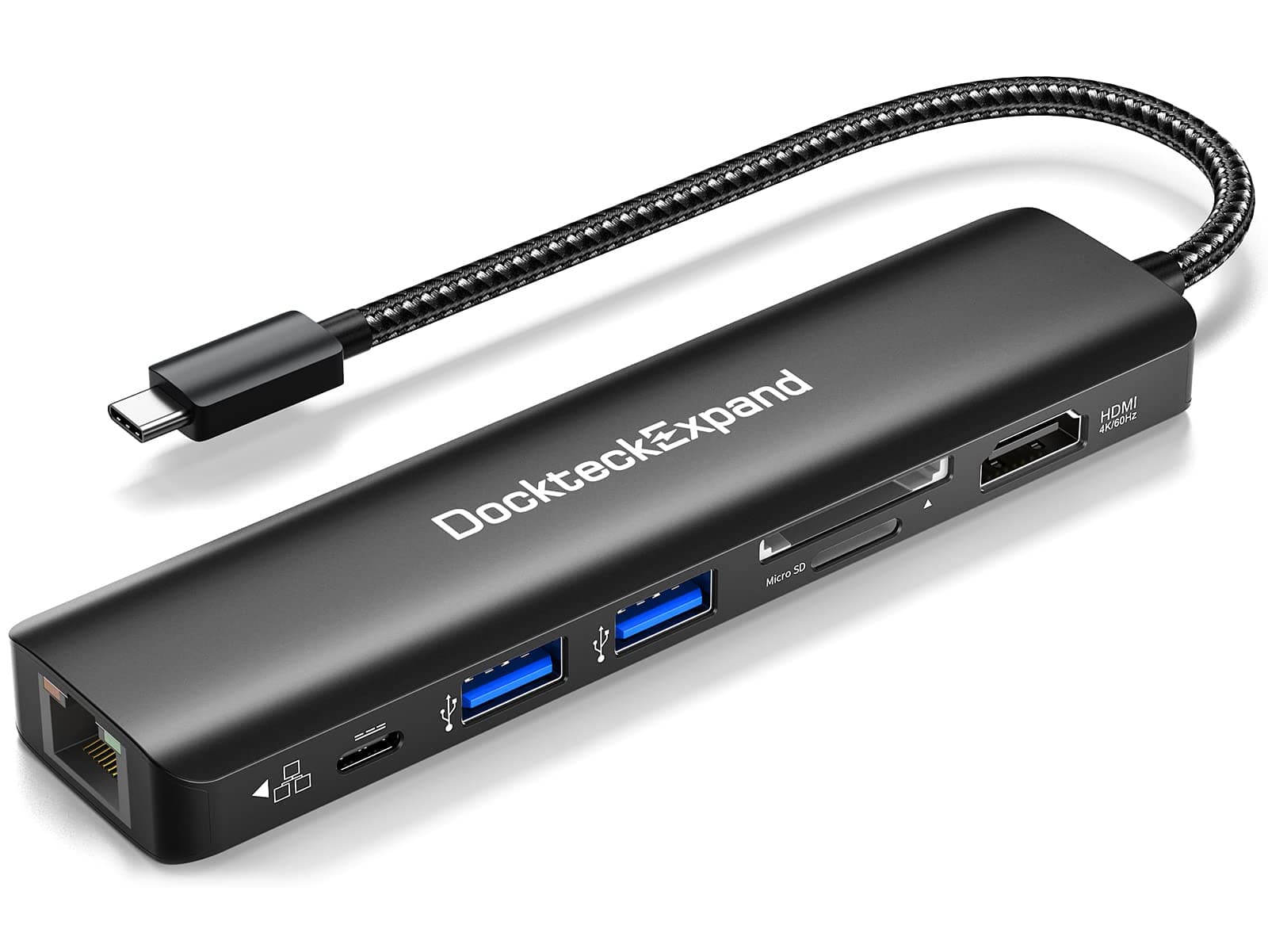 USB C Hub Multiport Adapter, DockteckExpand USB C Dongle 7 in 1 with 4K 60Hz ...