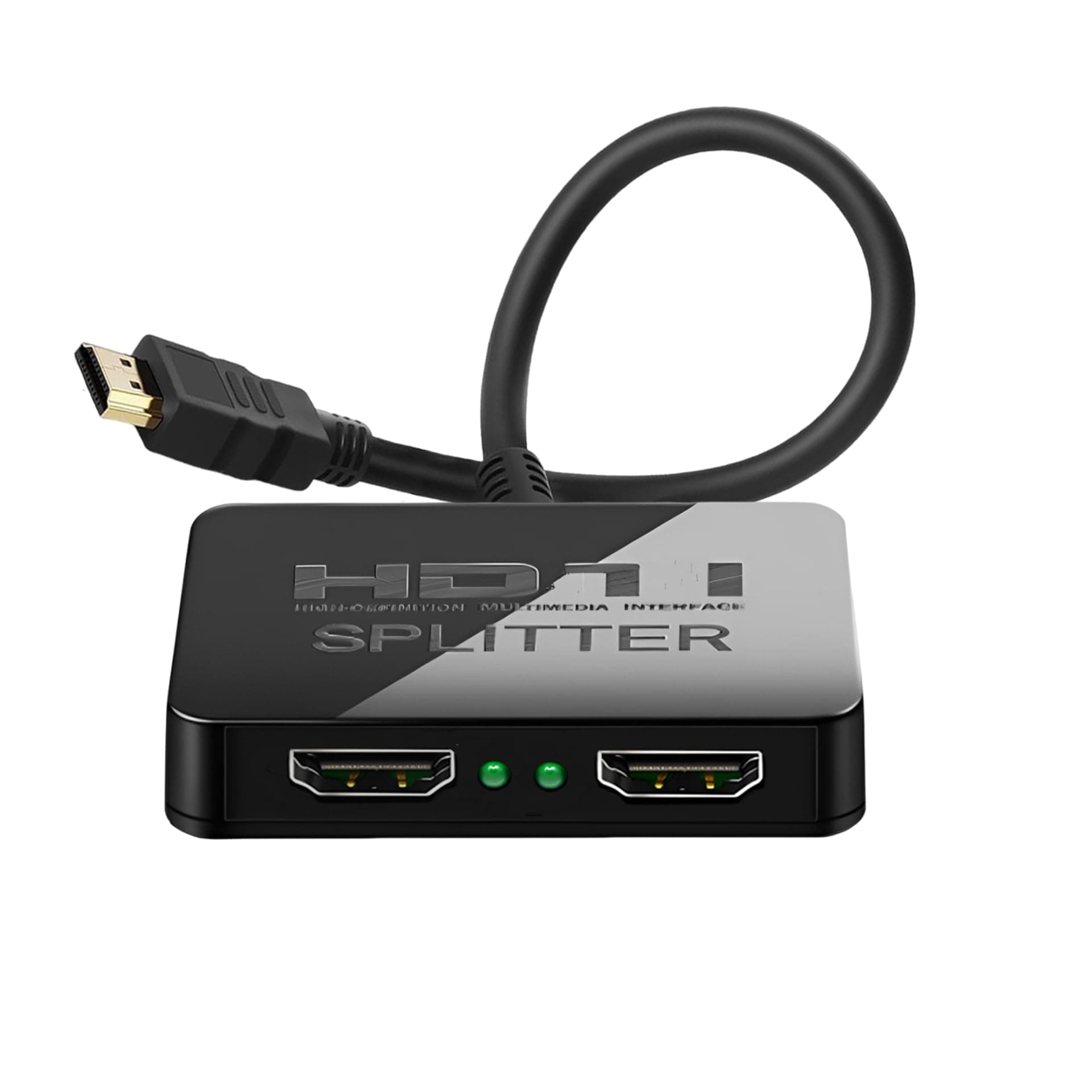 HDMI Splitter 1 in 2 Output 4K with Audio Sync, HDMI Hub for Dual Monitors, Laptop, Gaming Console, PC, MacBook
