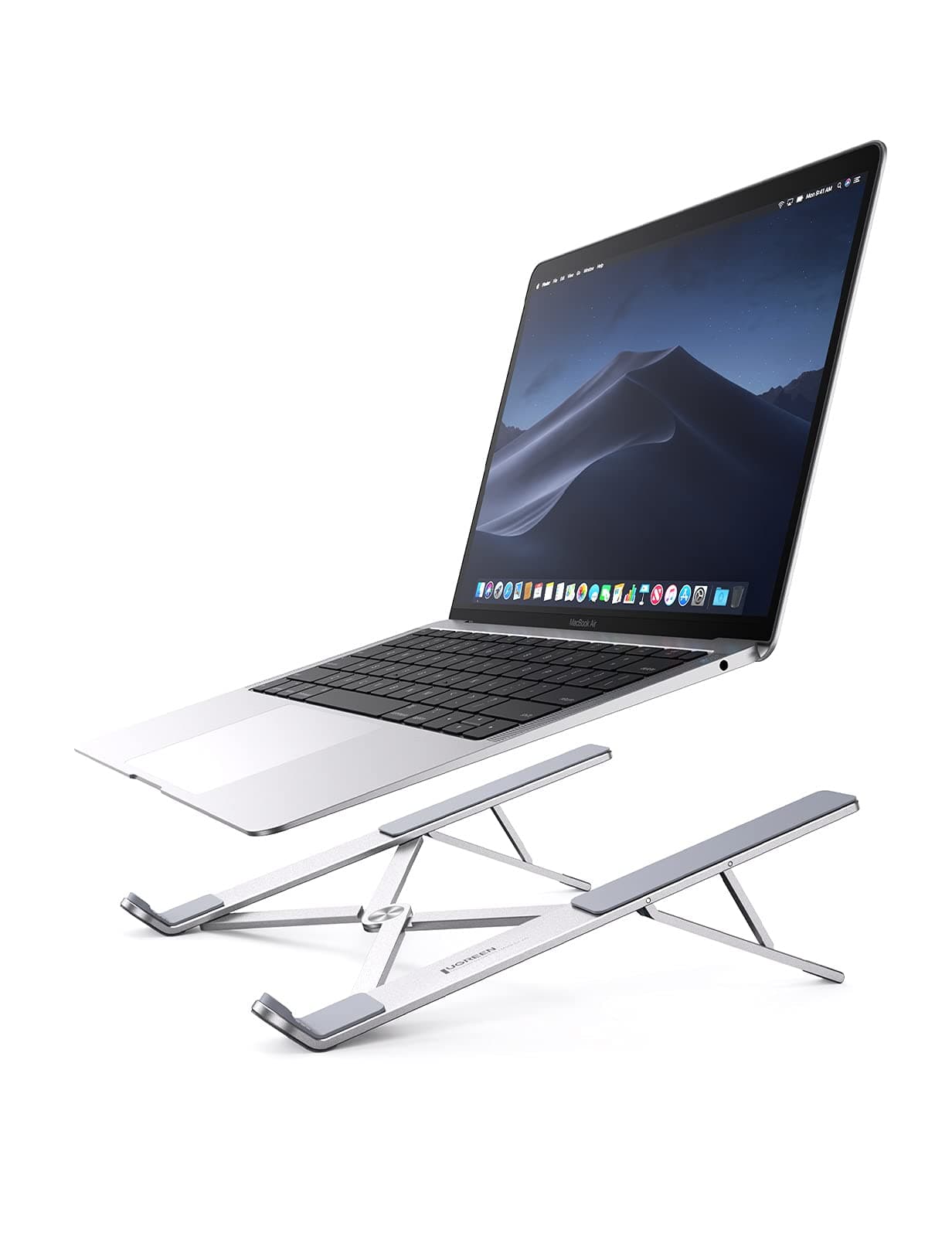 UGREEN Laptop Stand, PC, Foldable, Computer Stand, Compact, Easy to Carry, Fits Laptops 7.9 - 17.3 Inches Laptops, Tablets, Aluminum Alloy Material, 5 Adjustable Angles, Anti-Slip Silicone, Storage Case Included