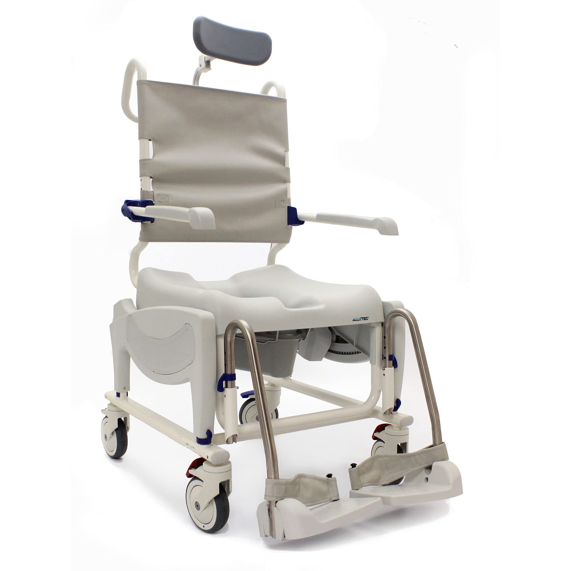 Invacare OCEANERGOVIPUS Aquatec Ocean Ergo VIP Reclining Rolling Shower Wheelchair with Wheel and Commode