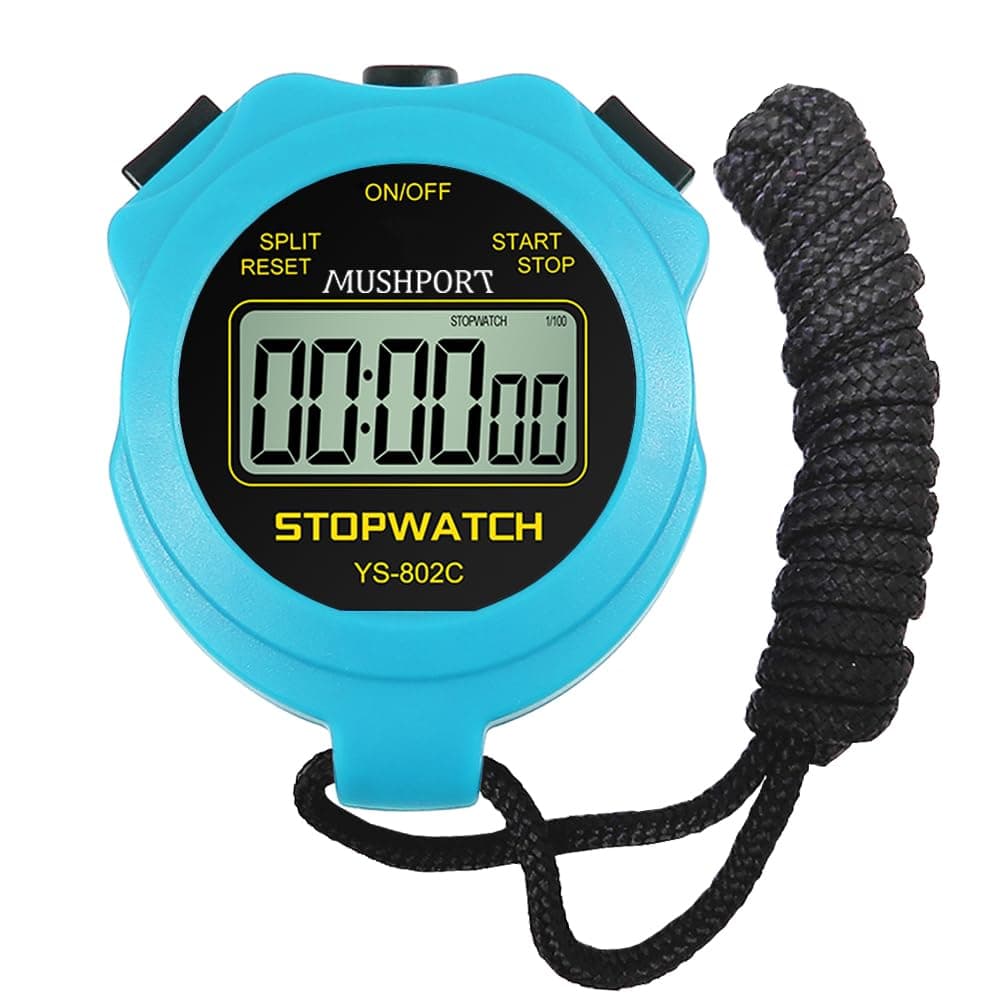 Stopwatch Timer Only Stopwatch Mode, ON/Off Silent Large Display Simple Operation, Without Clock Date Countdown, Digital Stop Watch for Sports Kids Coaches, Blue