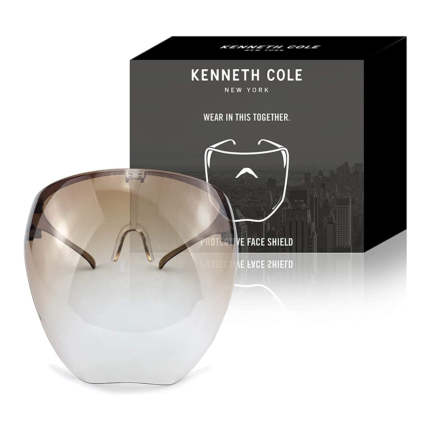 Kenneth Cole Goggle-Style Face Shield with 180° Safety Coverage: Anti-Fog Glasses and Clear Face Visor Integrated in One Design - Unisex Fashion Protective Wear for Men & Women