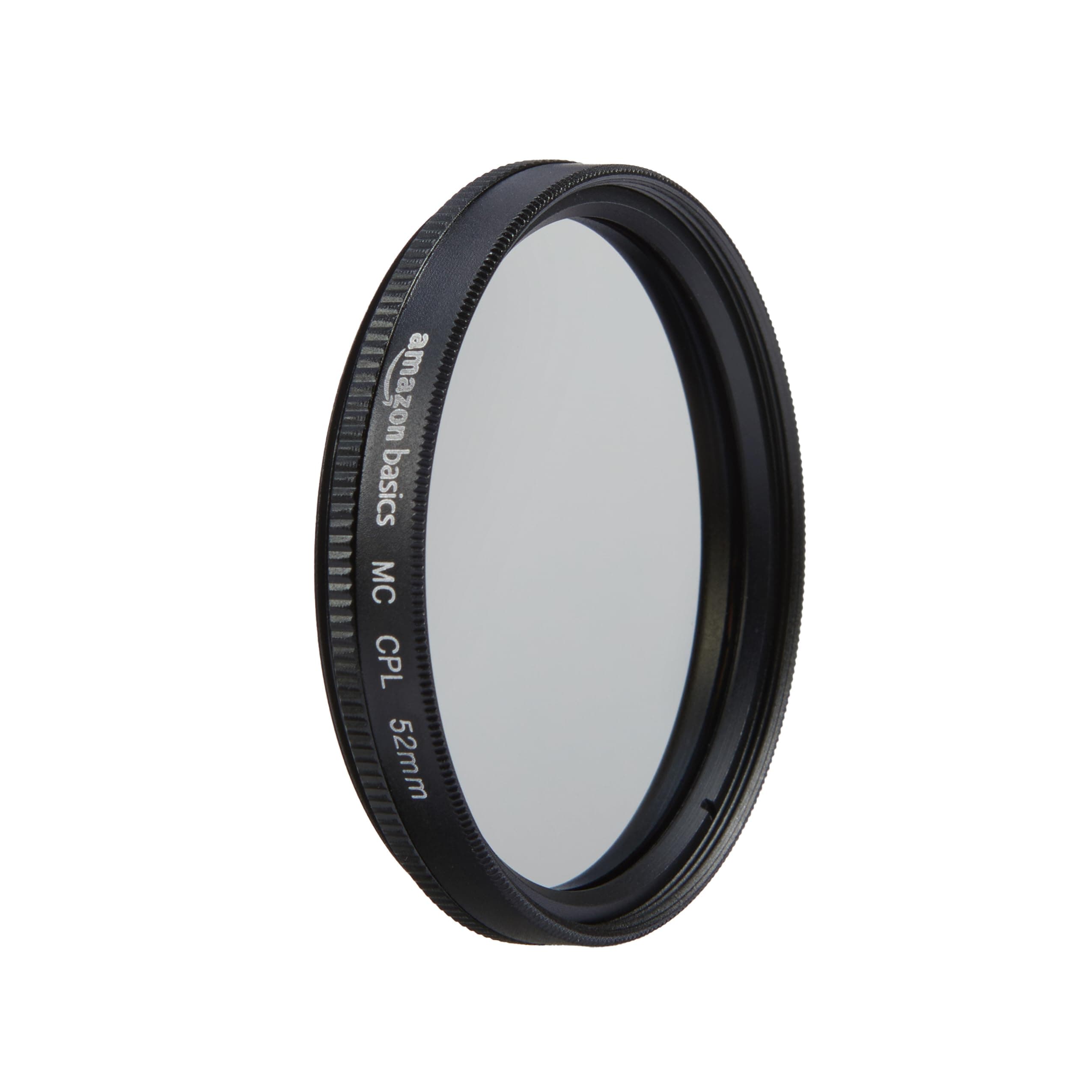 Amazon Basics 52 mm Circular Polarizer Protection Filter for Deeper Colours, Glare and Reflection Reduction, Multi-Coated, Protects from Dust, Dirt and Scratches