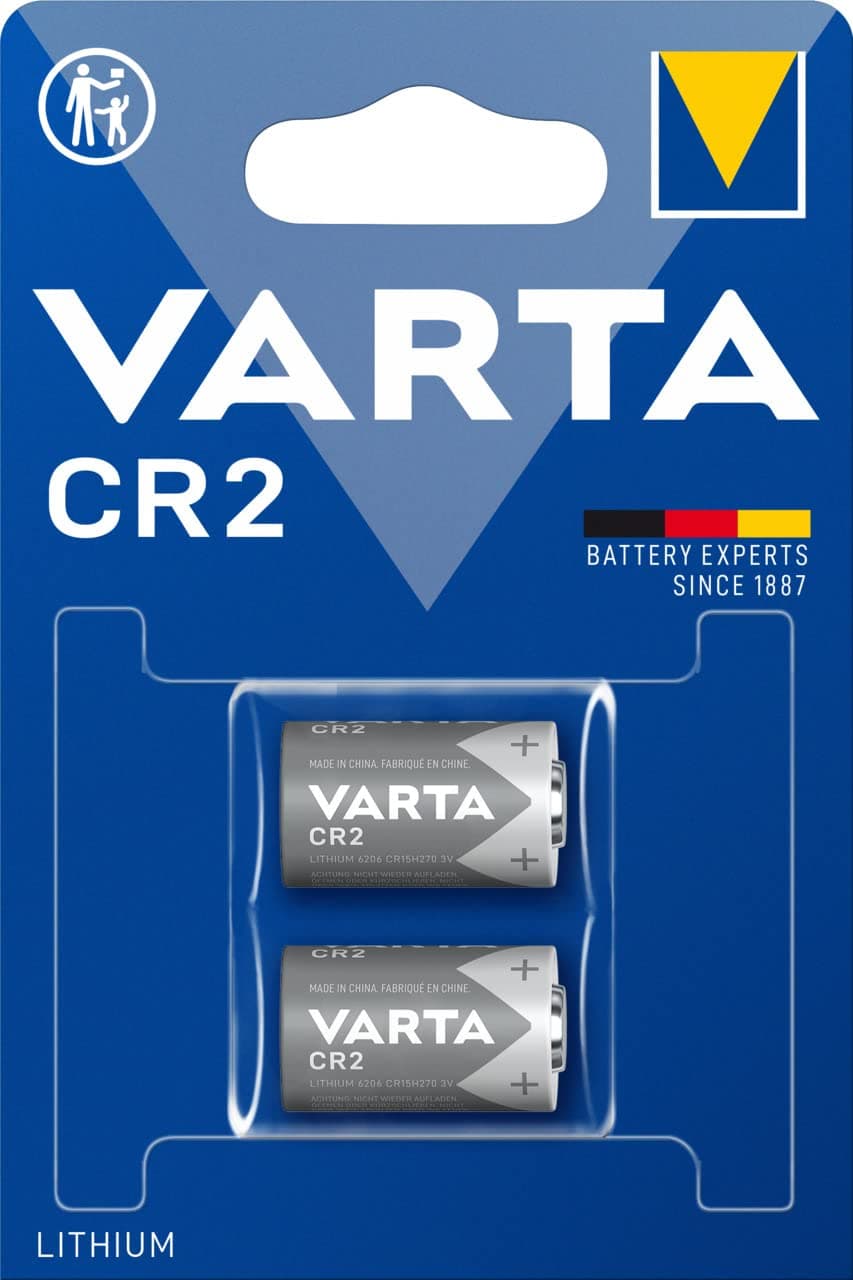 VARTA Batteries Electronics CR2 Lithium button cell 3V battery 2-pack, Button cells in original blister pack of 2