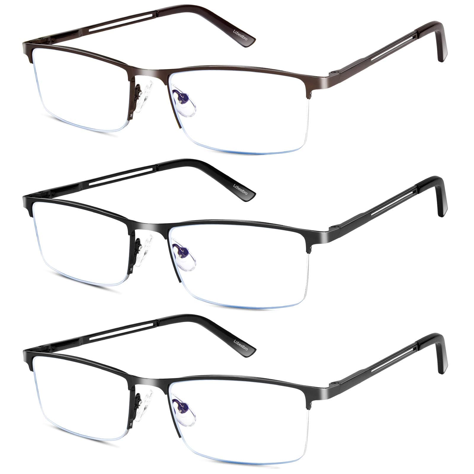 Reading Glasses for Men, 2.5 Blue Light Blocking Reading Glasses Metal Readers