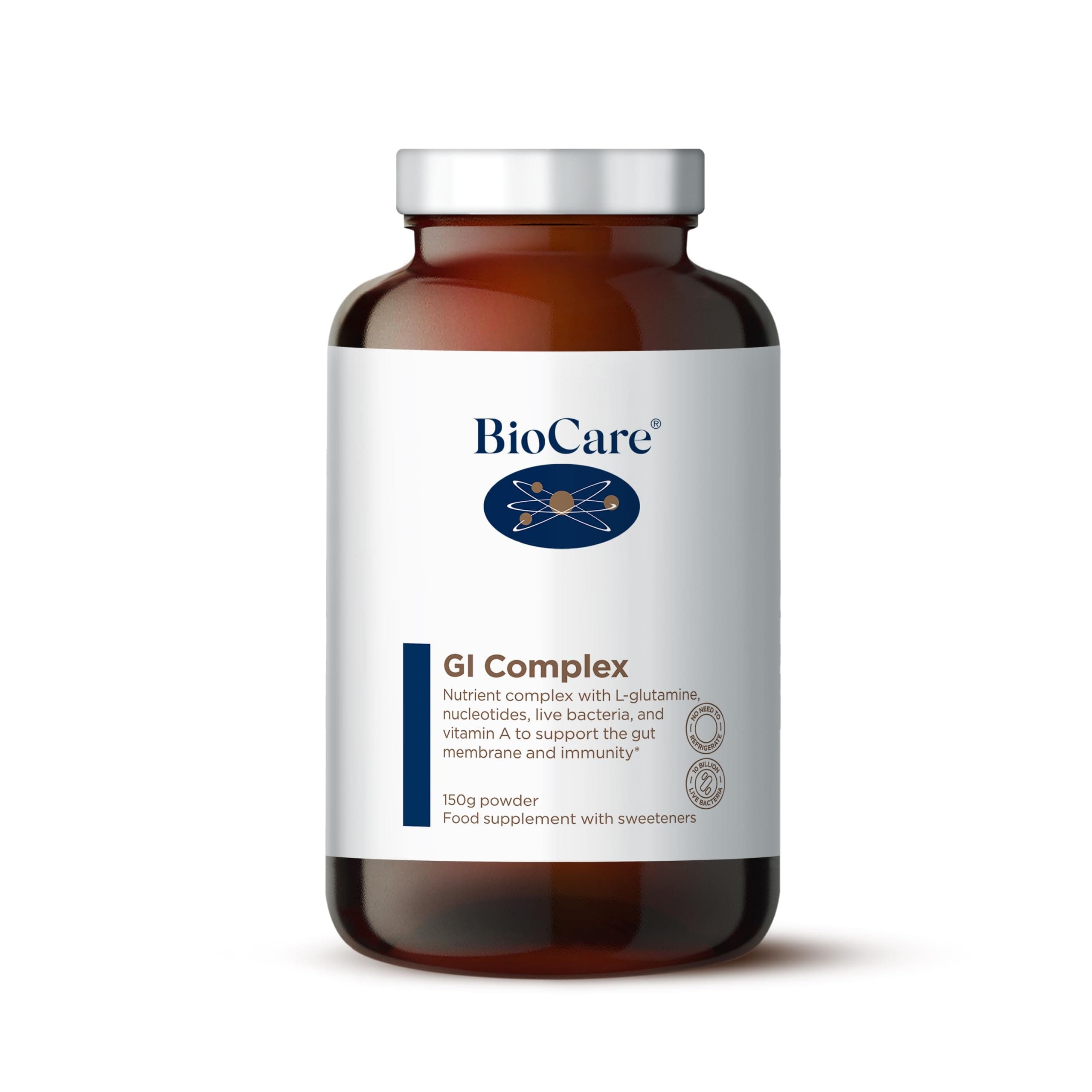BioCare GI Complex | Nutrient Complex with L-Glutamine, Nucleotides, Live Bacteria, Vitamin A & Zinc | Maintain Healthy Gut Membrane & Immunity Support | Protects Cells from Oxidative Stress| 150g