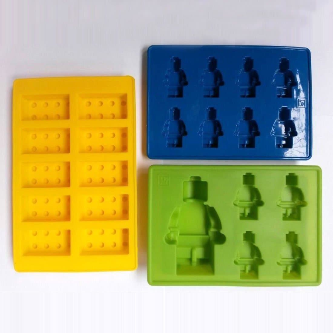 3 Pcs/set Building Bricks and Minifigure Ice Cube Tray Soap Candy Chocolate Molds
