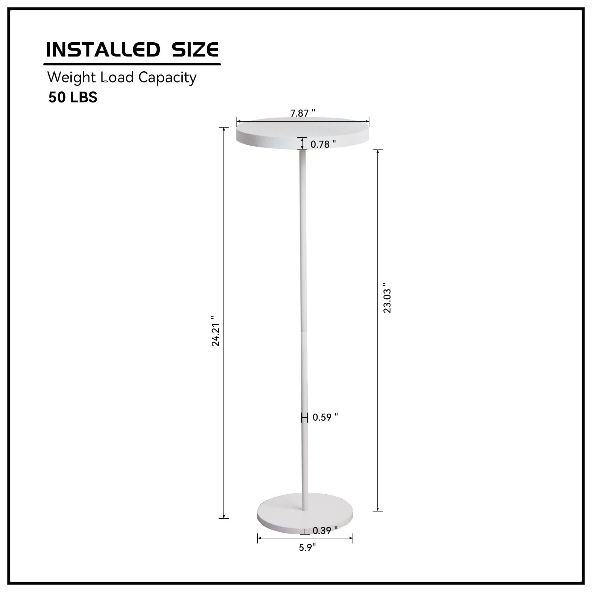 Small Side Table, Metal Round Drink Table, Desktop Diameter 7.87“ for Living Room Bedroom Small Spaces Sofa Couch Chair, White