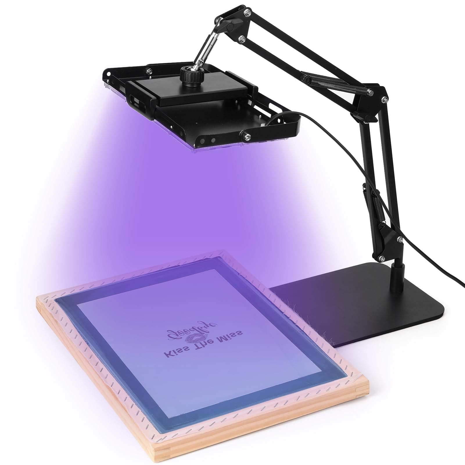 Caydo 50W LED UV Screen Printing Light, Exposure Unit for Screen Printing with Base and Retractable and Adjustable Stand for Screen Printing and Cyanotypes