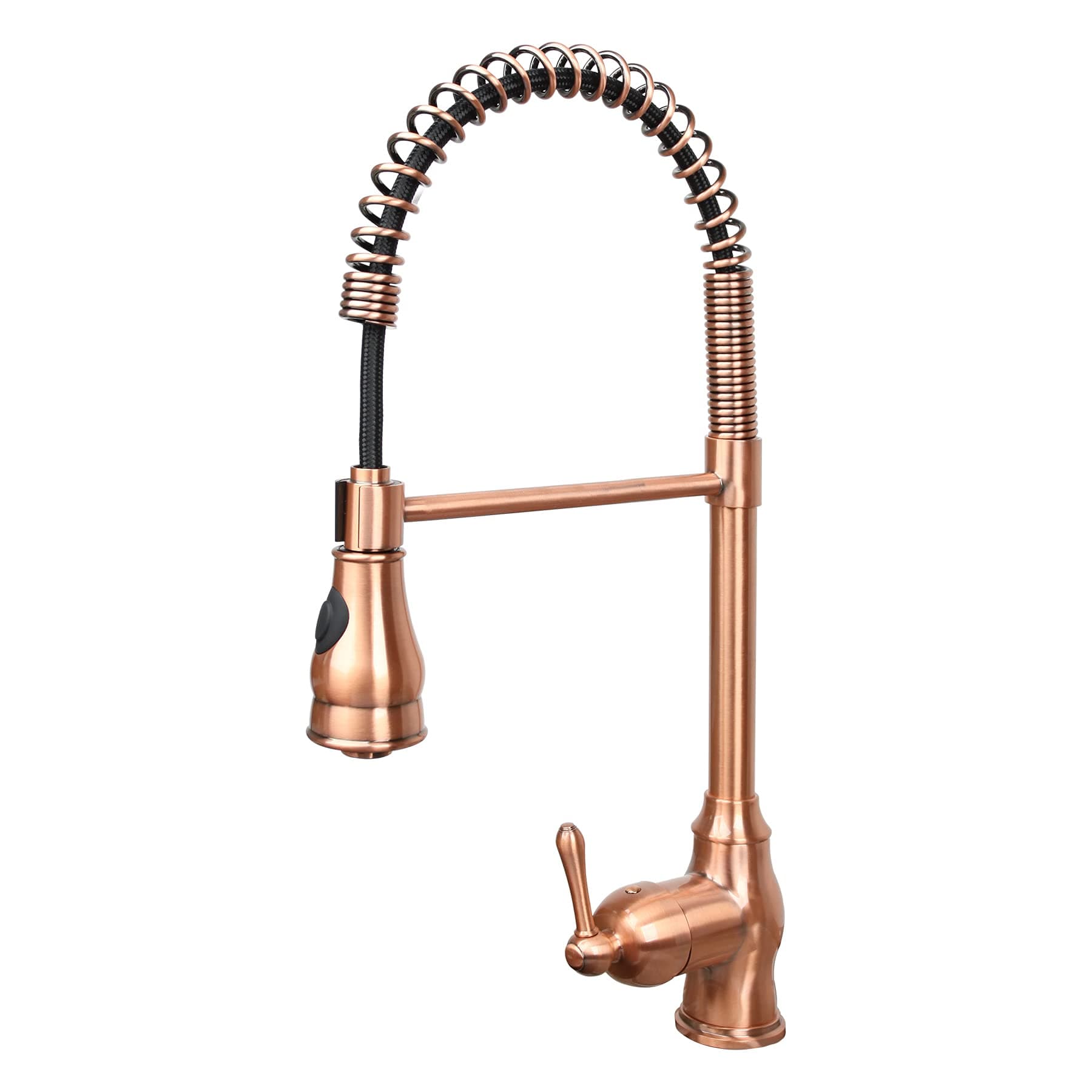 - Akicon Copper Single Handle Pull-Down Copper Kitchen Faucet with Spring Spout