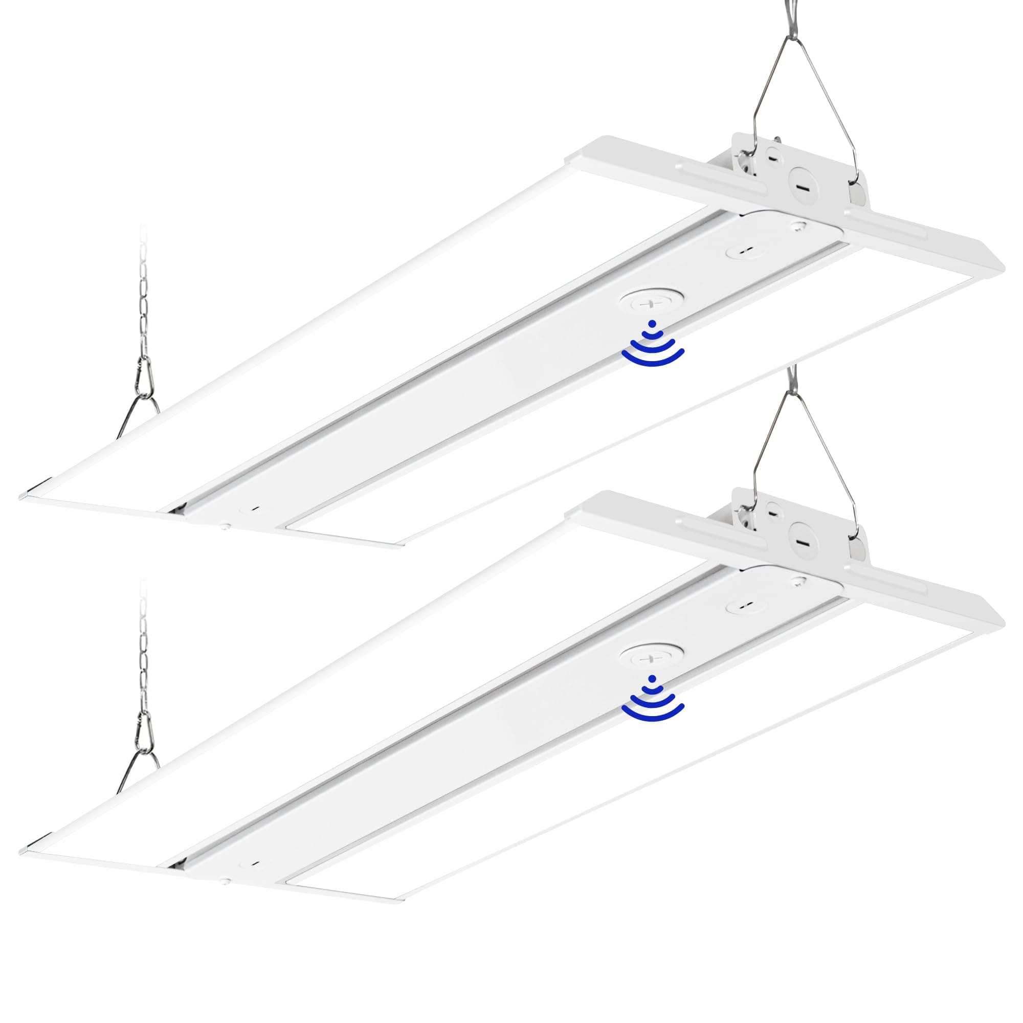 LED Linear High Bay Shop Lights 2FT with PIR Sensor Base, 165W/132W/99W Power Tunable, 22275LM/17820LM/13365LM 5000K Lighting Fixtures for Garage Warehouse, 2 Pack