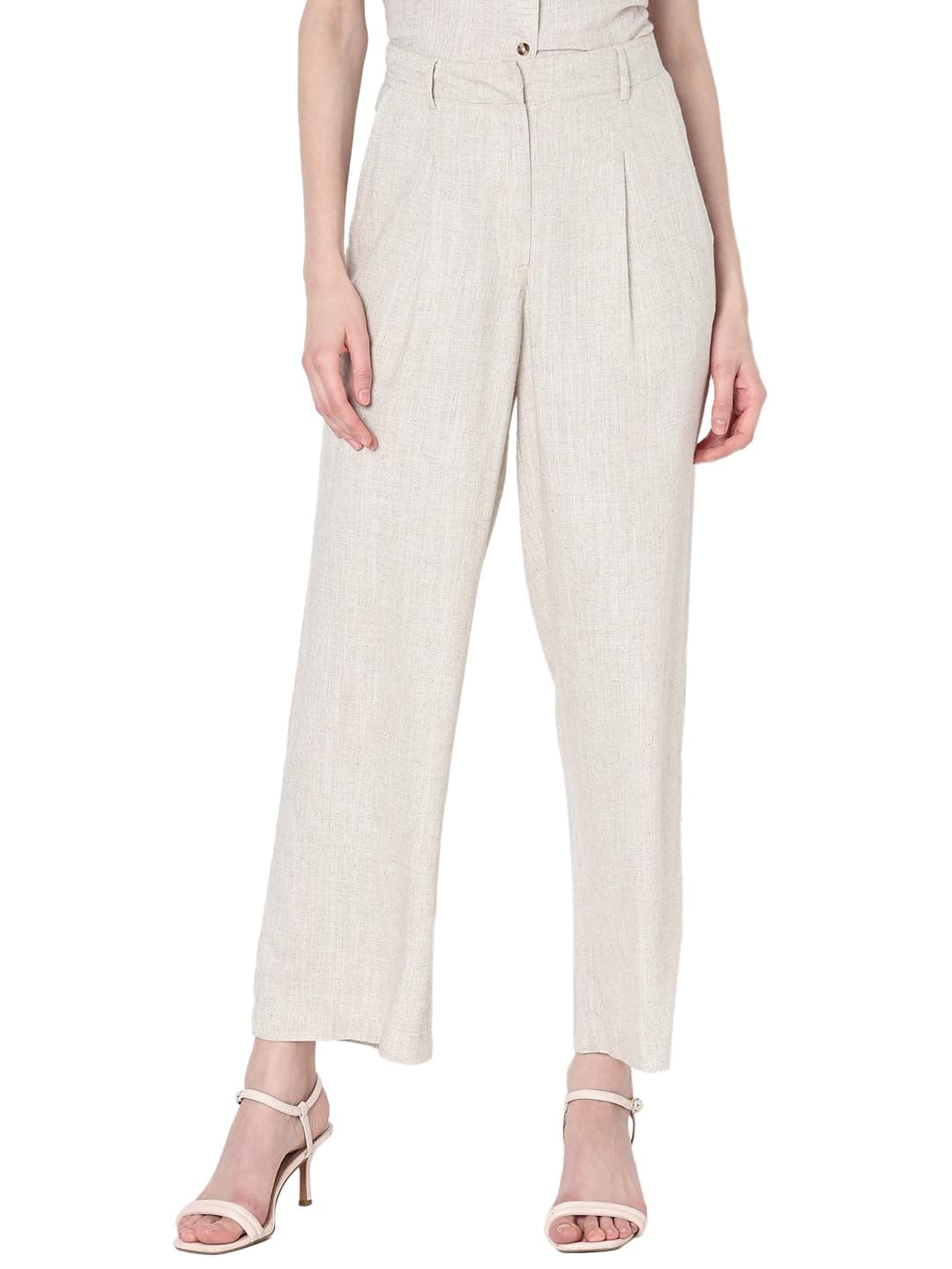 VERO MODAWomen Straight Fit Pleated Trouser
