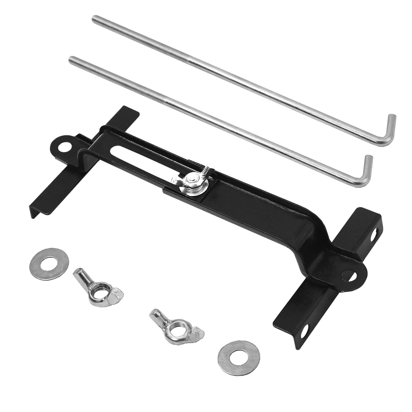 Excefore Battery Hold Down, Universal Adjustable Battery Hold Down for Car, Battery Hold Down Kit with 10 inch Stainless J Bolts, Adjustable Car Battery Holder