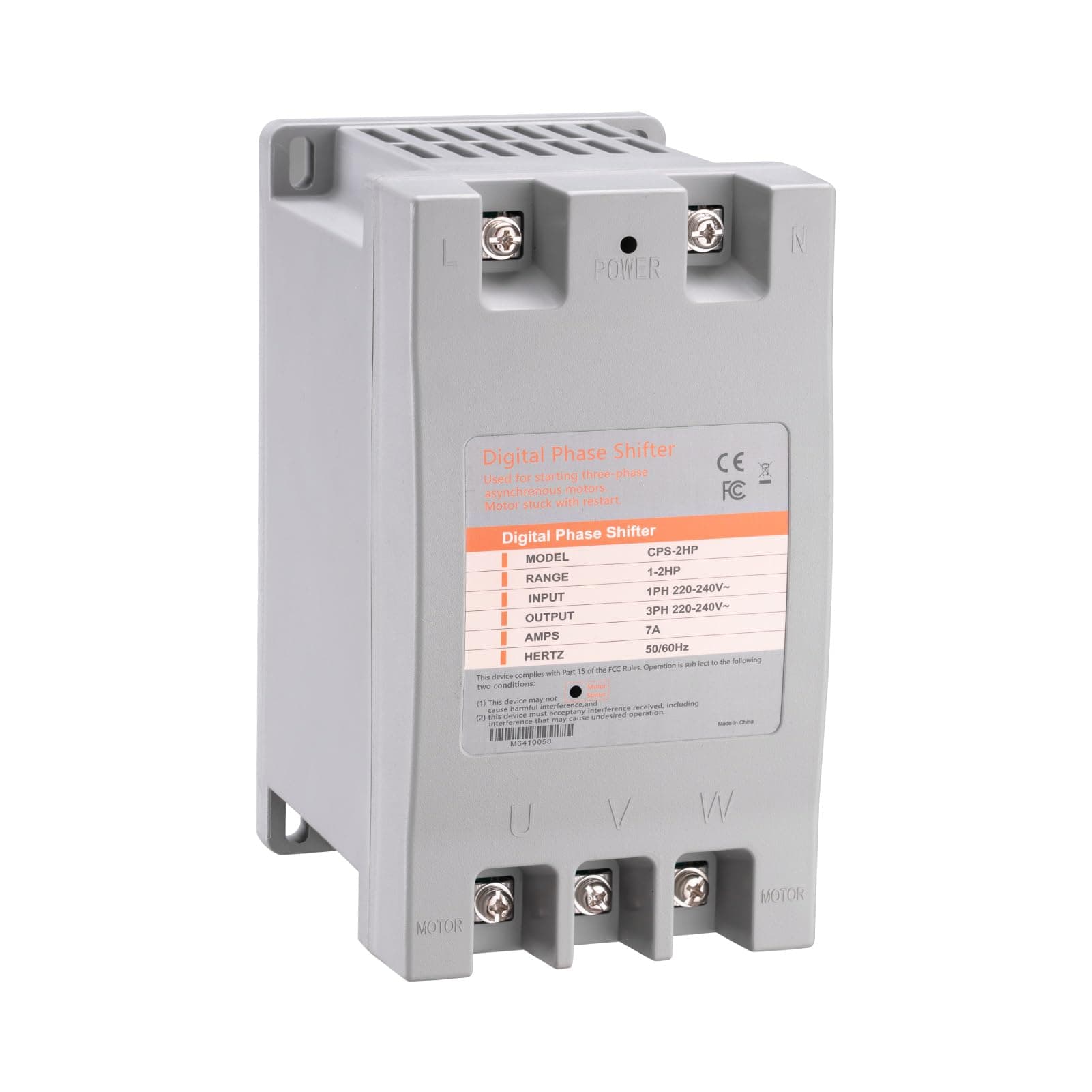 Single Phase to 3 Phase Converter，2HP 220V 3 Phase Converter，220V-240V Input/Output Digital Phase Shift for 2HP Motor