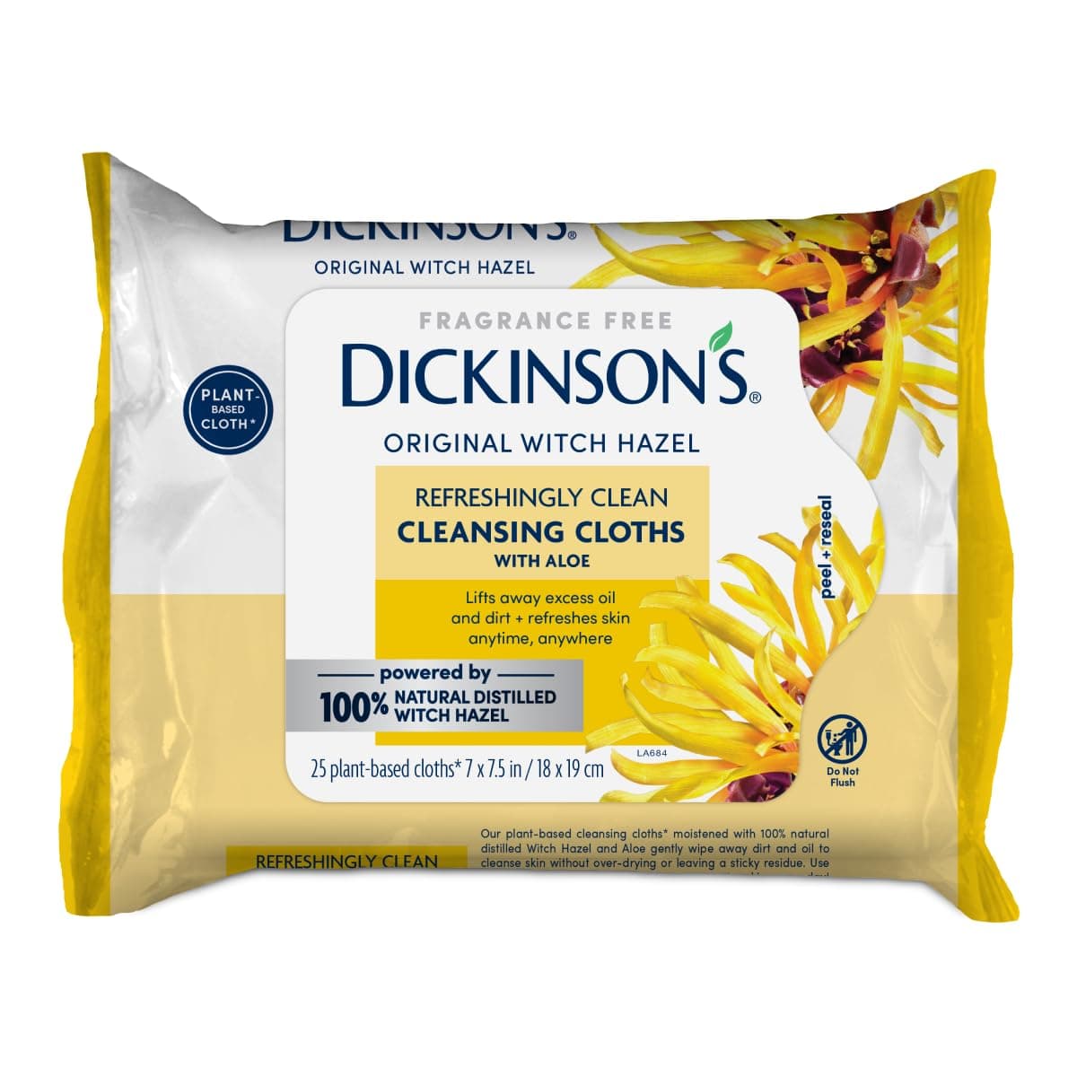 Dickinson's Invigorating Clean Cleansing Cloths, 25 Count, 1 Pack