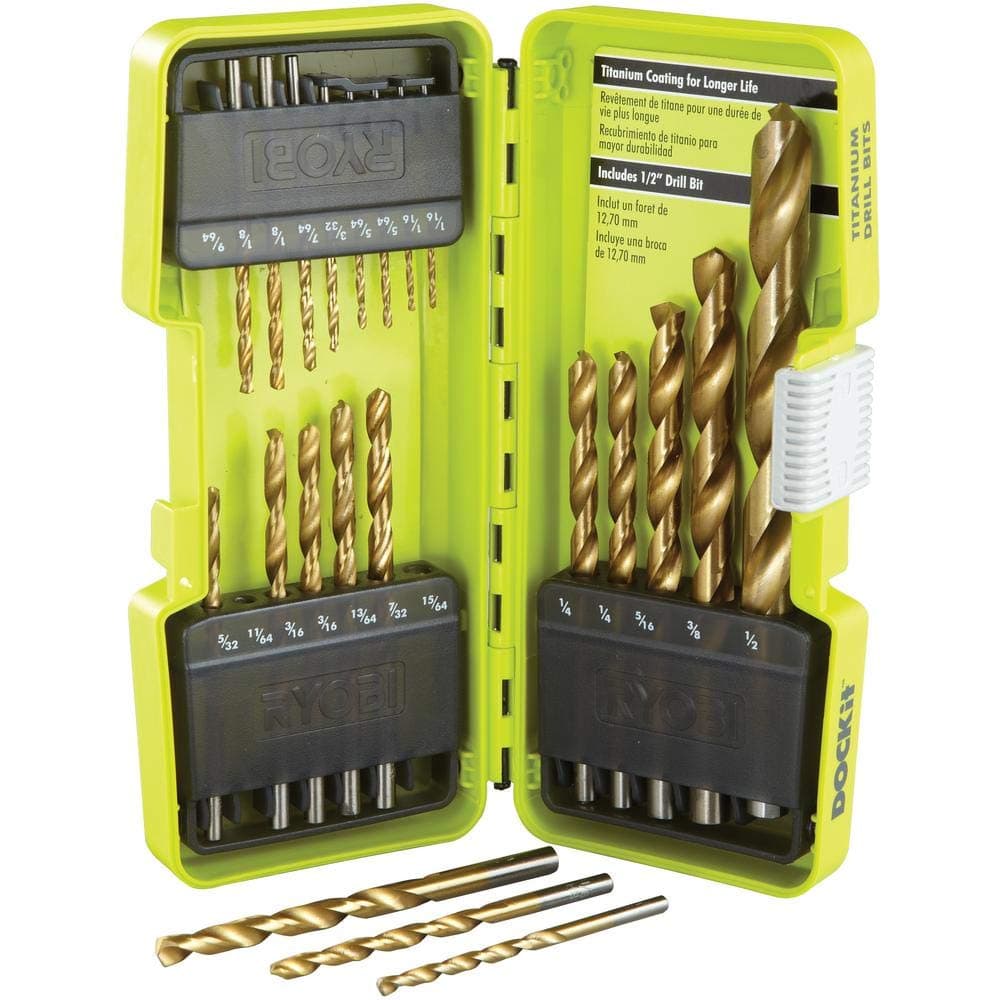 Ryobi 21 Pcs Titanium Coated Drill Bit Set