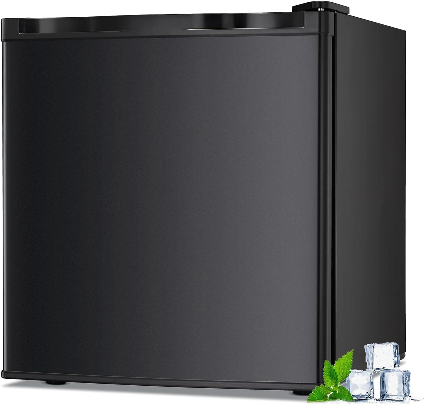1.1 Cu.ft Small Upright Freezer, Mini Freezer with Removable Shelves, Adjustable Thermostat, Reversible Door Hinge, Quiet for Home/Dorm/Office/Kitchen, Black
