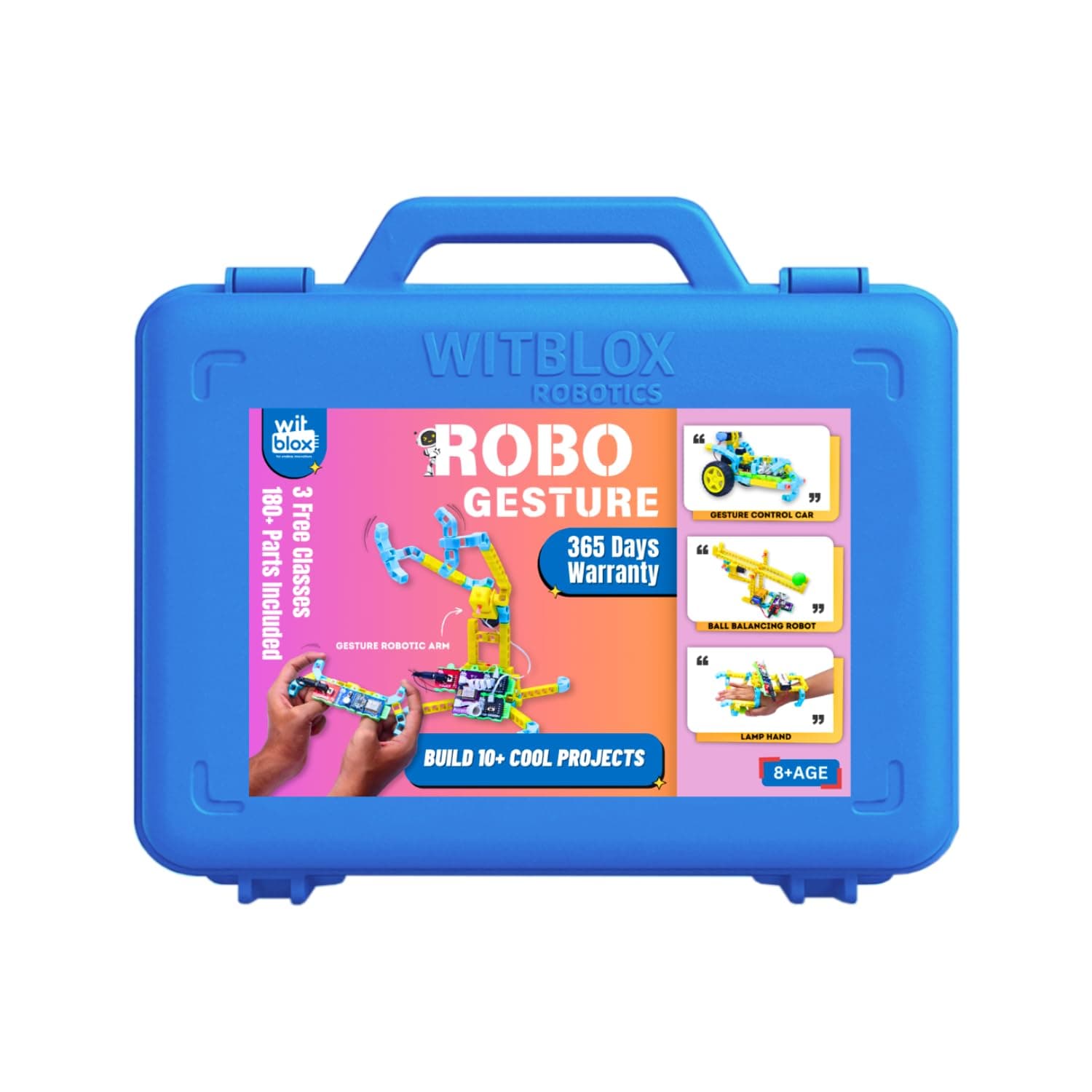 WitBlox DIY Robotics Kit for Kids Robo Gesture Sensor Modular Kit, Hand Controlled Gesture Sensing RC Car & Robotic Arm, STEM Educational Toy for Ages 8 Years + with 1 Year WTY & Free 3 Live Classes