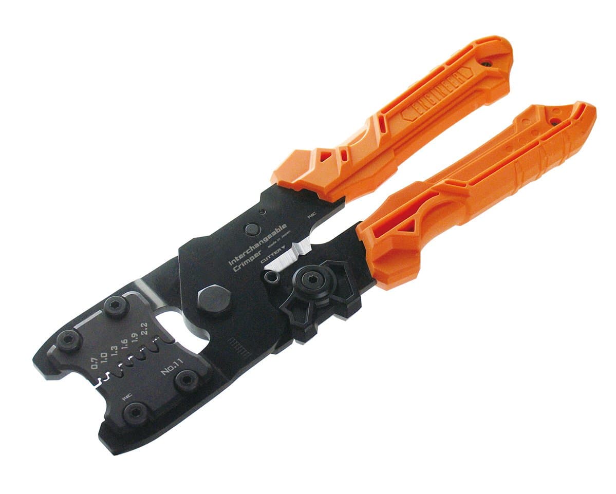 Precision Universal Crimping Tool with Inter-Changeable die Plates (Size S) Handy Crimp Tool. Made in Japan. pad-11