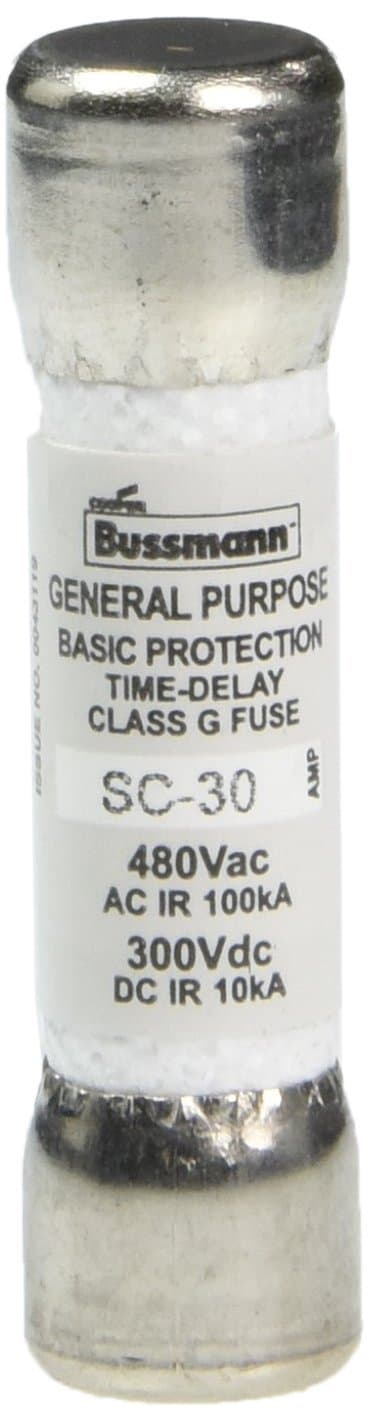 Buss BP/SC-30 30 Amp Time-Delay Class G Melamine Tube, SC30 600V UL Listed BUSSMANN SC-30