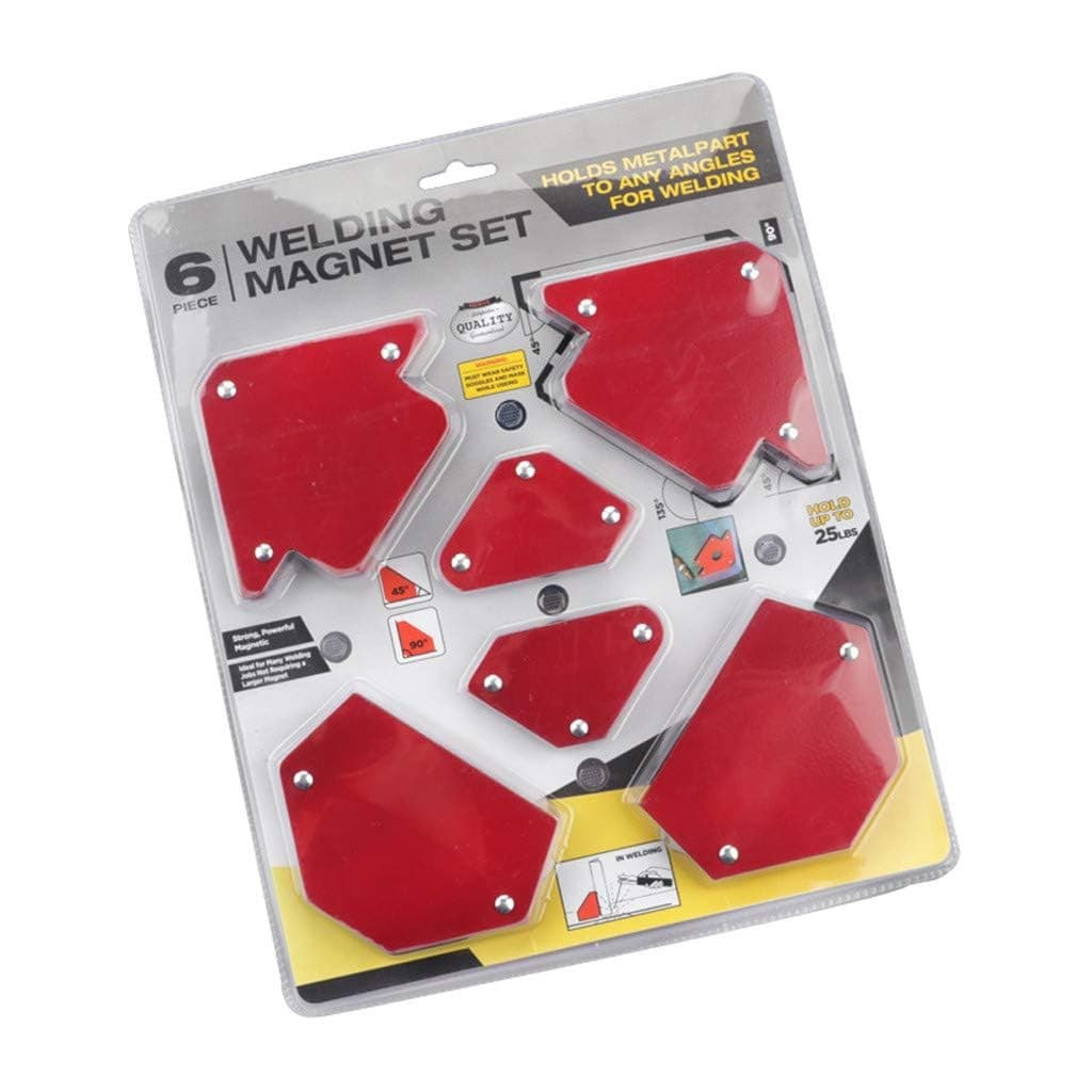 Multi Angle Triangle Welding Positioner Magnetic Welding Holder Set Fixed Angle Soldering Tools For Fabrication And Welding 6pcs/set (Red)