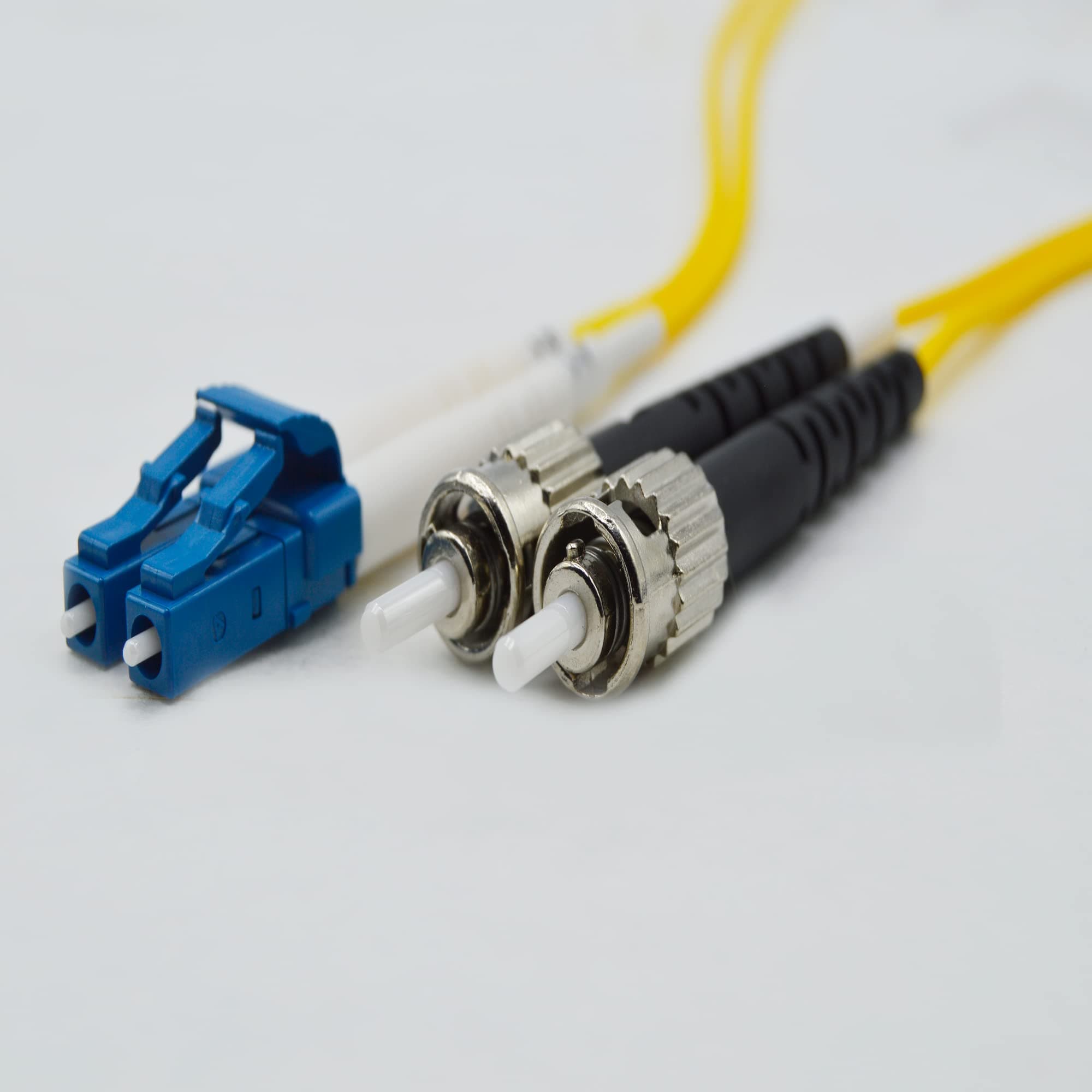 FiberCablesDirect OS2 Single-Mode Fiber Patch Cable | Length Options: 0.5M-300M | LC to ST | 10M (32.81ft) | Duplex 9/125µm | 1G/10G SFP & 10GBASE Compatible | Yellow OFNR PVC