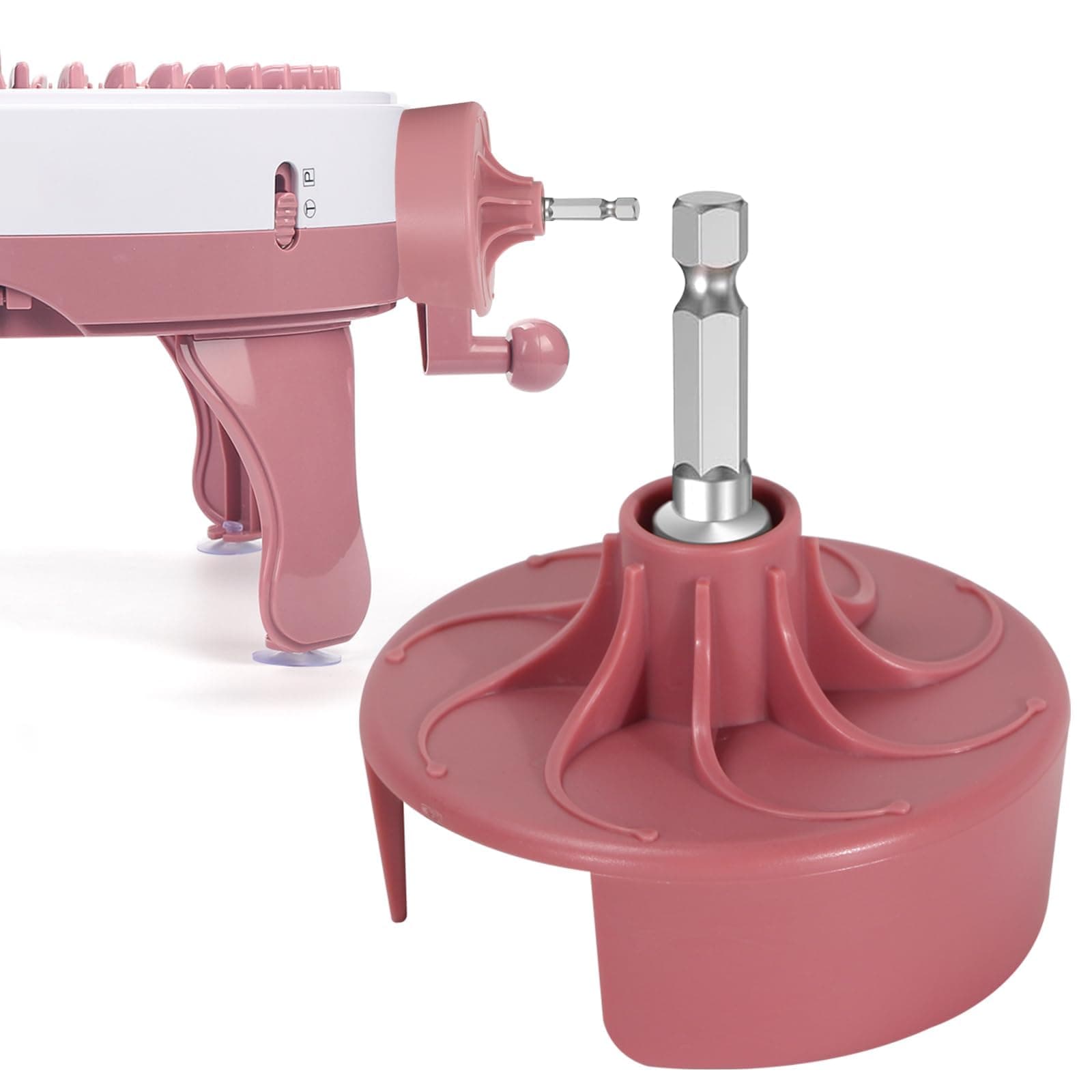 Knitting Machine Adapter, Quick Knit Replaceable Crochet Machine Adapter with Hex Bit Power Screwdriver, Compatible with 22/40/48 Knitting Machines Universal accessories, DIY Hats, Socks, Scarves