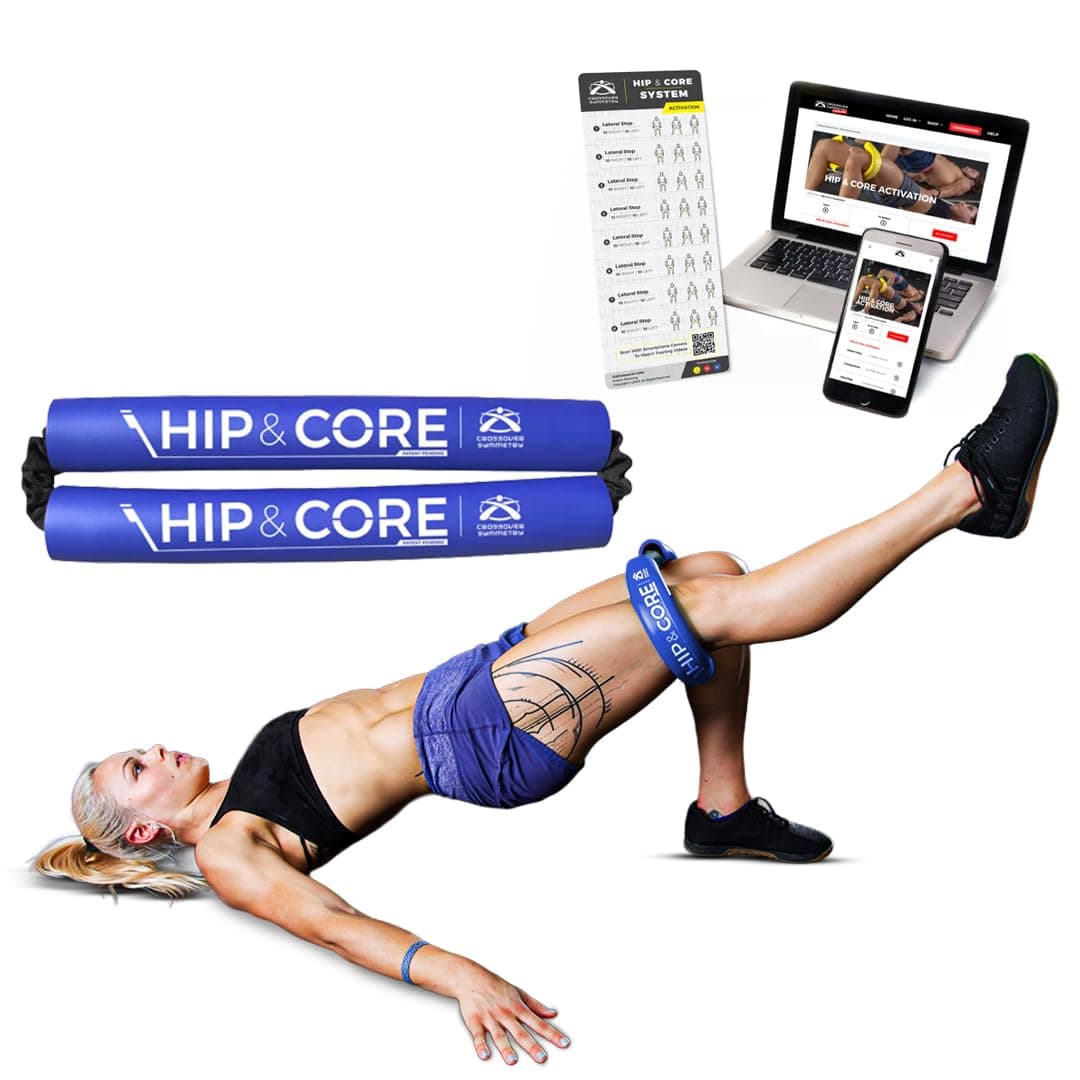 Hip & Core System - Loop Resistance Home Workout Bands to Stretch and Strengthen Legs, Butt, HIPS, Thighs and Glutes, Includes Online Exercise & Training Guide