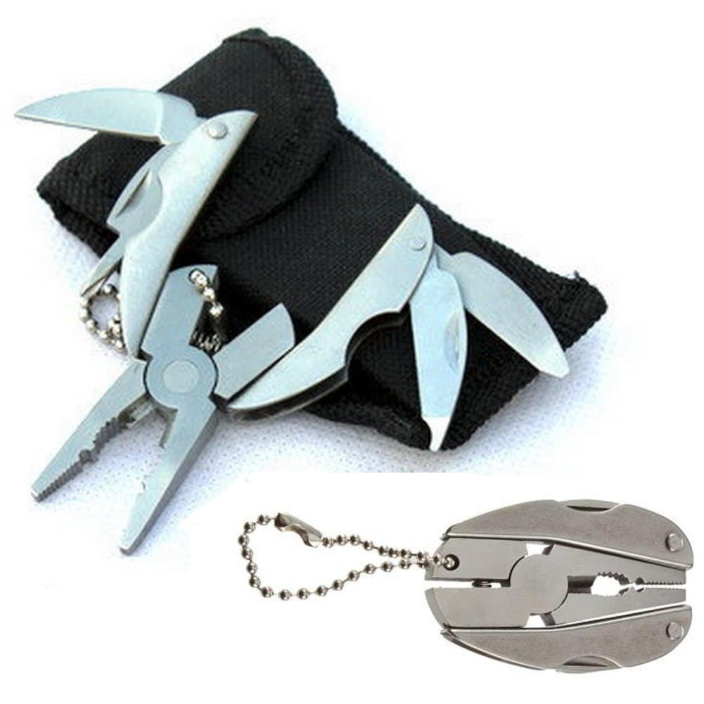 Star-Art Compact Multi-Tool, 6-in-1 Mini Multifunction Stainless Steel Hammer Wrench Pliers Saw Blade Knife Tools Set