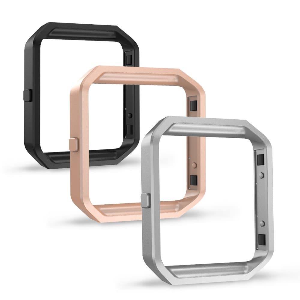 Frame for Fitbit Blaze (Pack of 3), Replacement Accessory Stainless Steel Frame for Fit bit Blaze Smart Watch, Black, Silver, Rose Gold