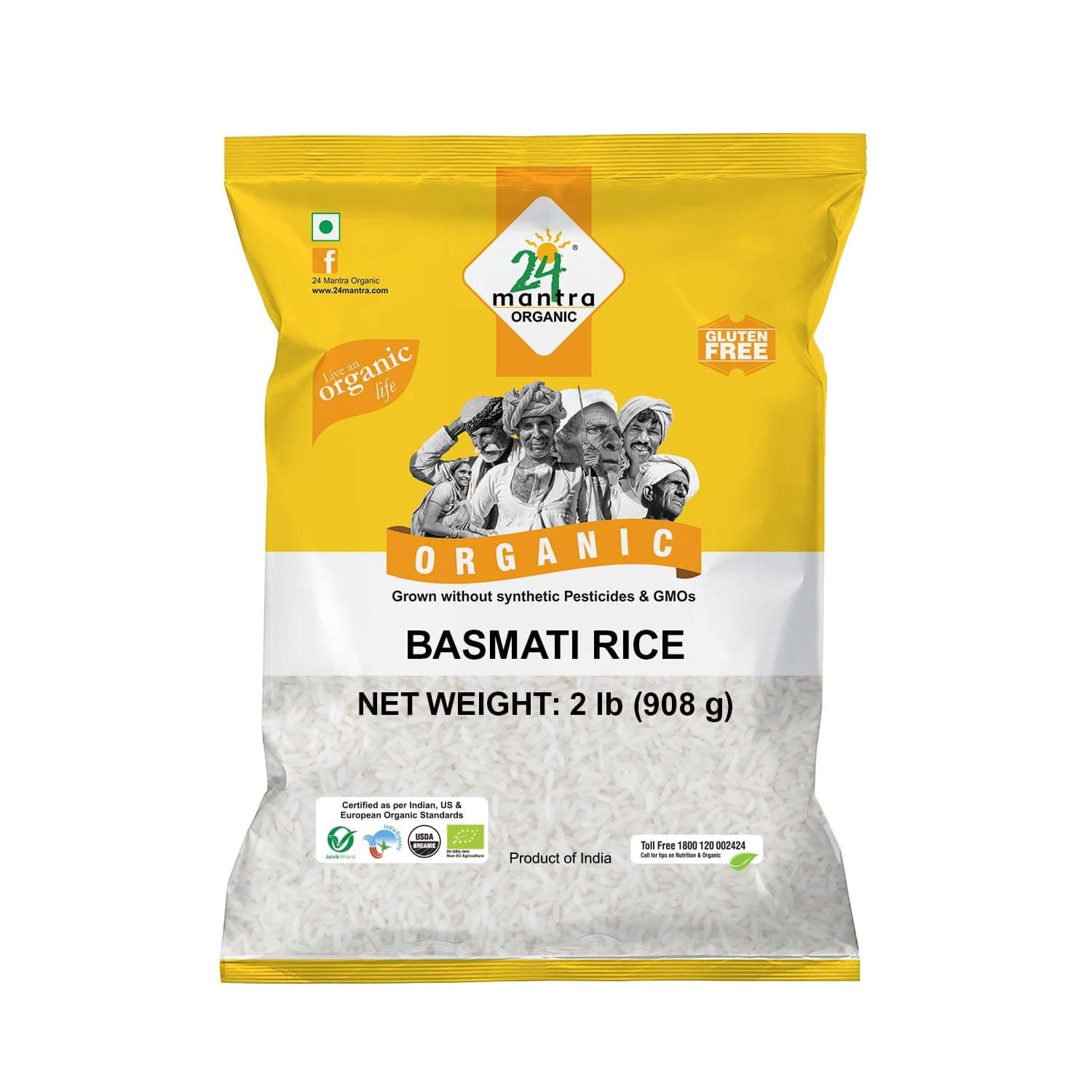 Organic Basmati Rice Premium - 2 Lbs