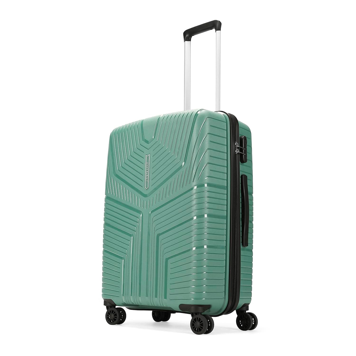 Medium Prime Check-in 66 cm() 8 Spinner Wheels Polypropylene Trolley Bags for Travel Hard Case Luggage, Lightweight Bag & Combination Lock with 7 Years Warranty (Green)