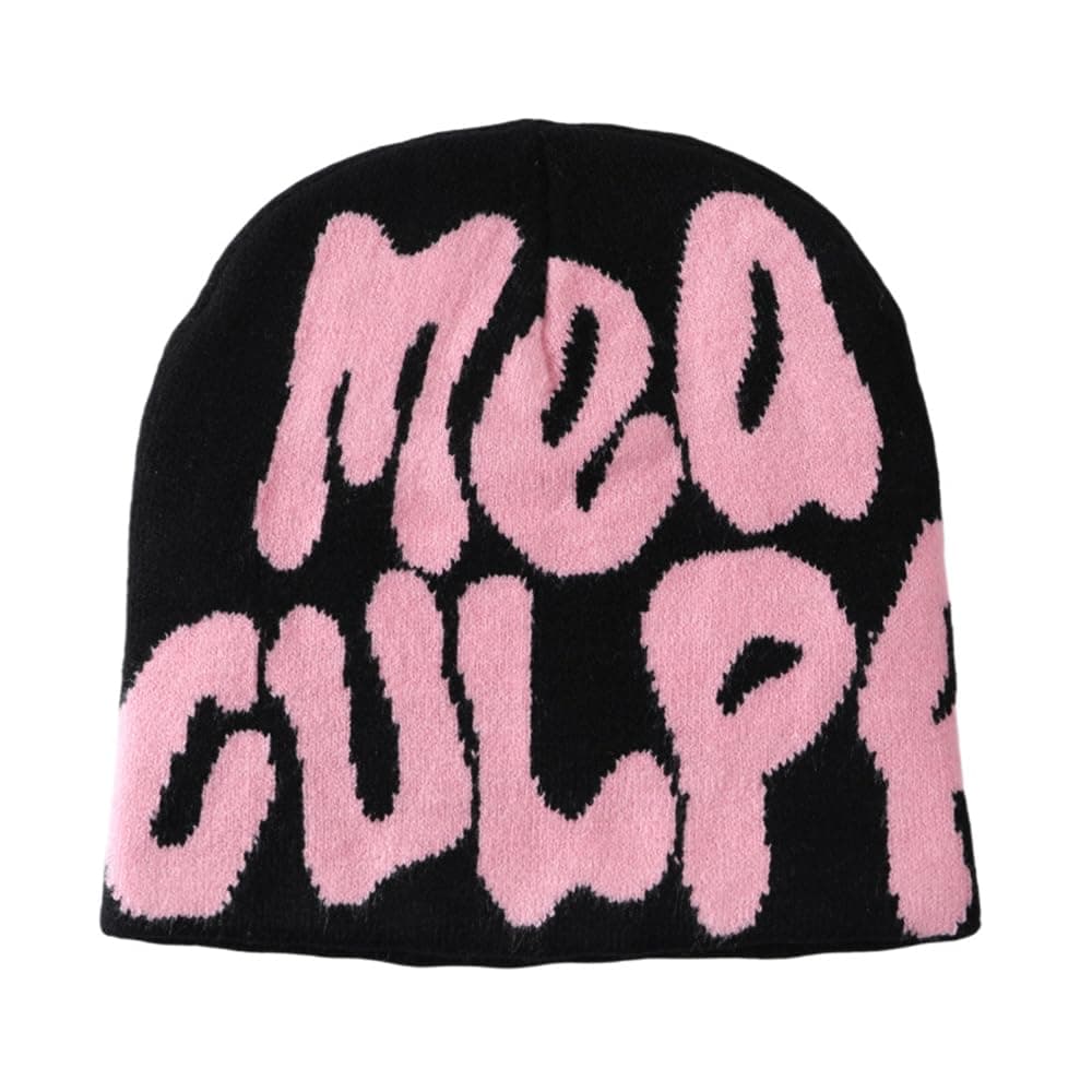 Y2K Beanies Spider Web Pattern Beanie Wool Knit Skull Cap Winter Streetwear Outdoor Hats for Women Man Teenagers