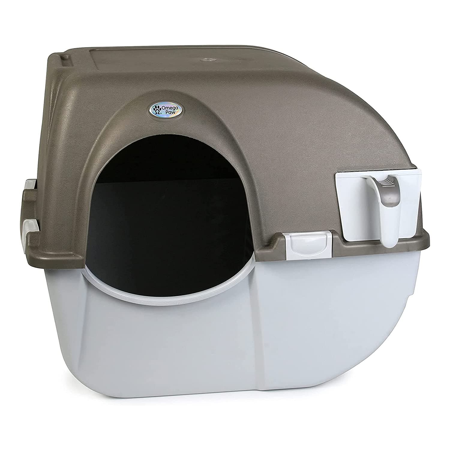 Omega Paw Roll 'n Clean Self Cleaning Litter Box Regular Size Generation 5, Grey (NRA15-V5.0) for Cats up to 12 lbs